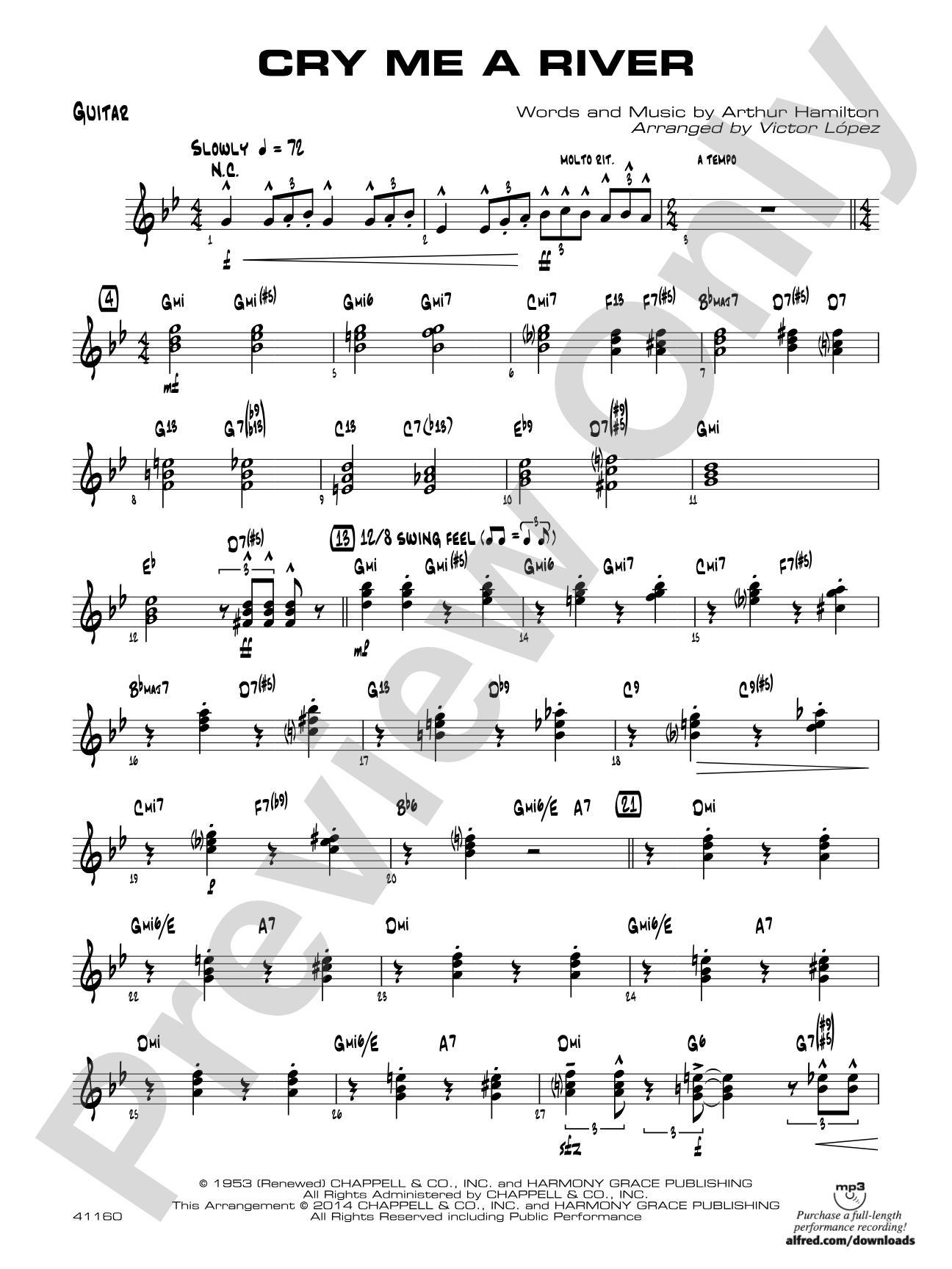 Cry Me a River: Guitar