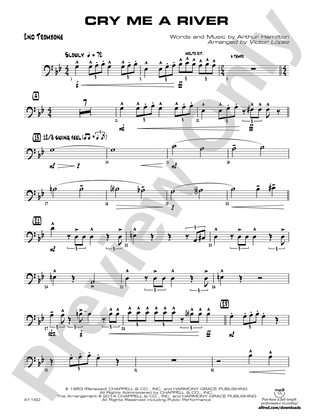 Cry Me a River: 2nd Trombone