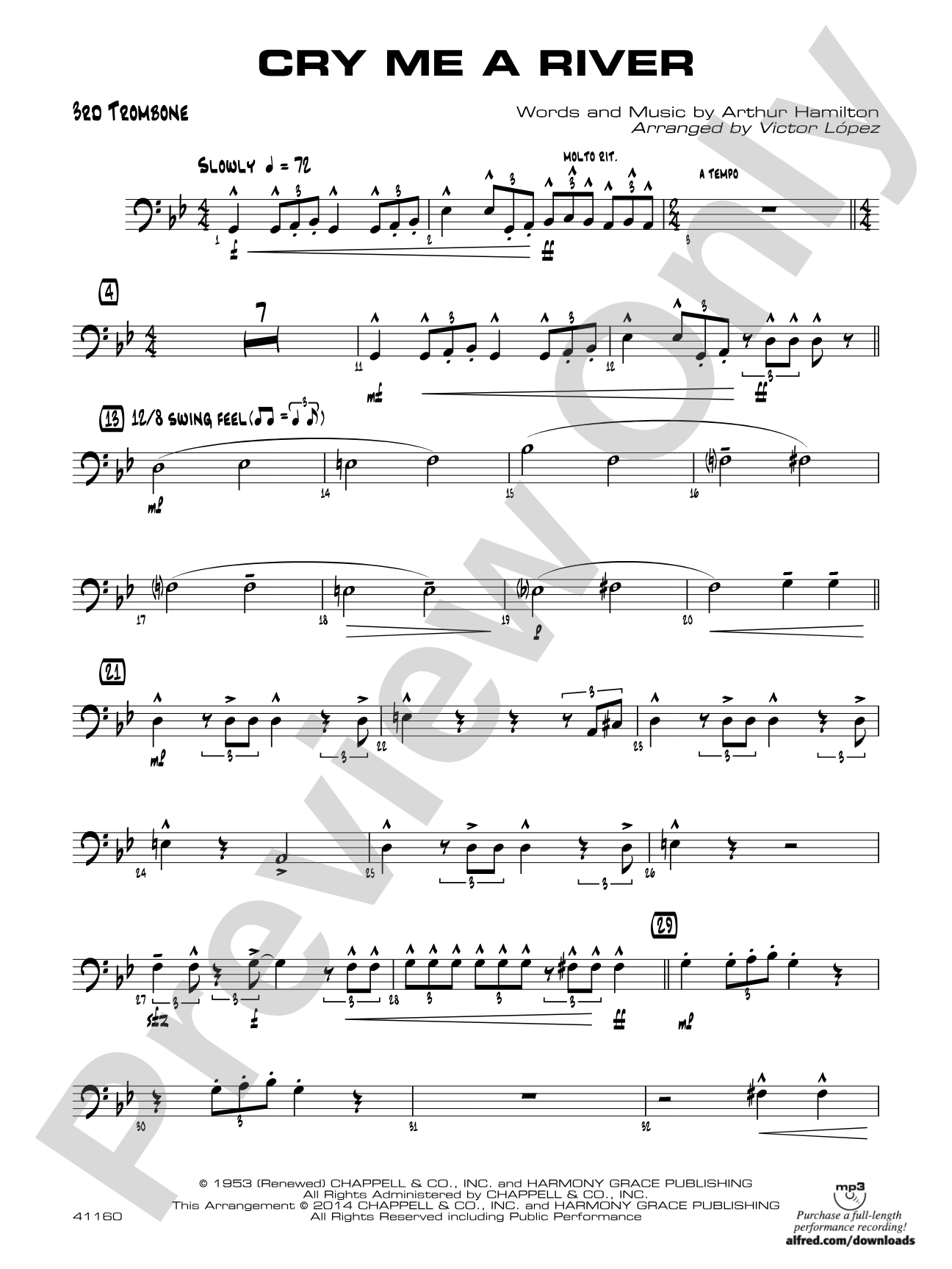 Cry Me a River: 3rd Trombone