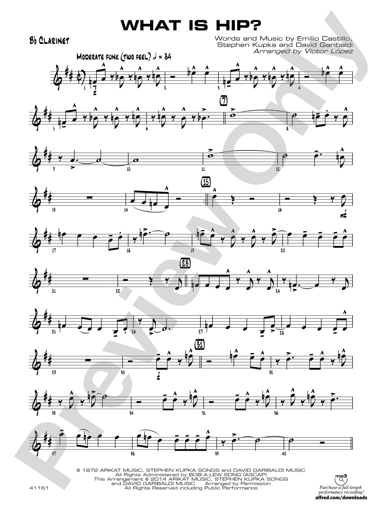 What Is Hip: 1st B-flat Clarinet
