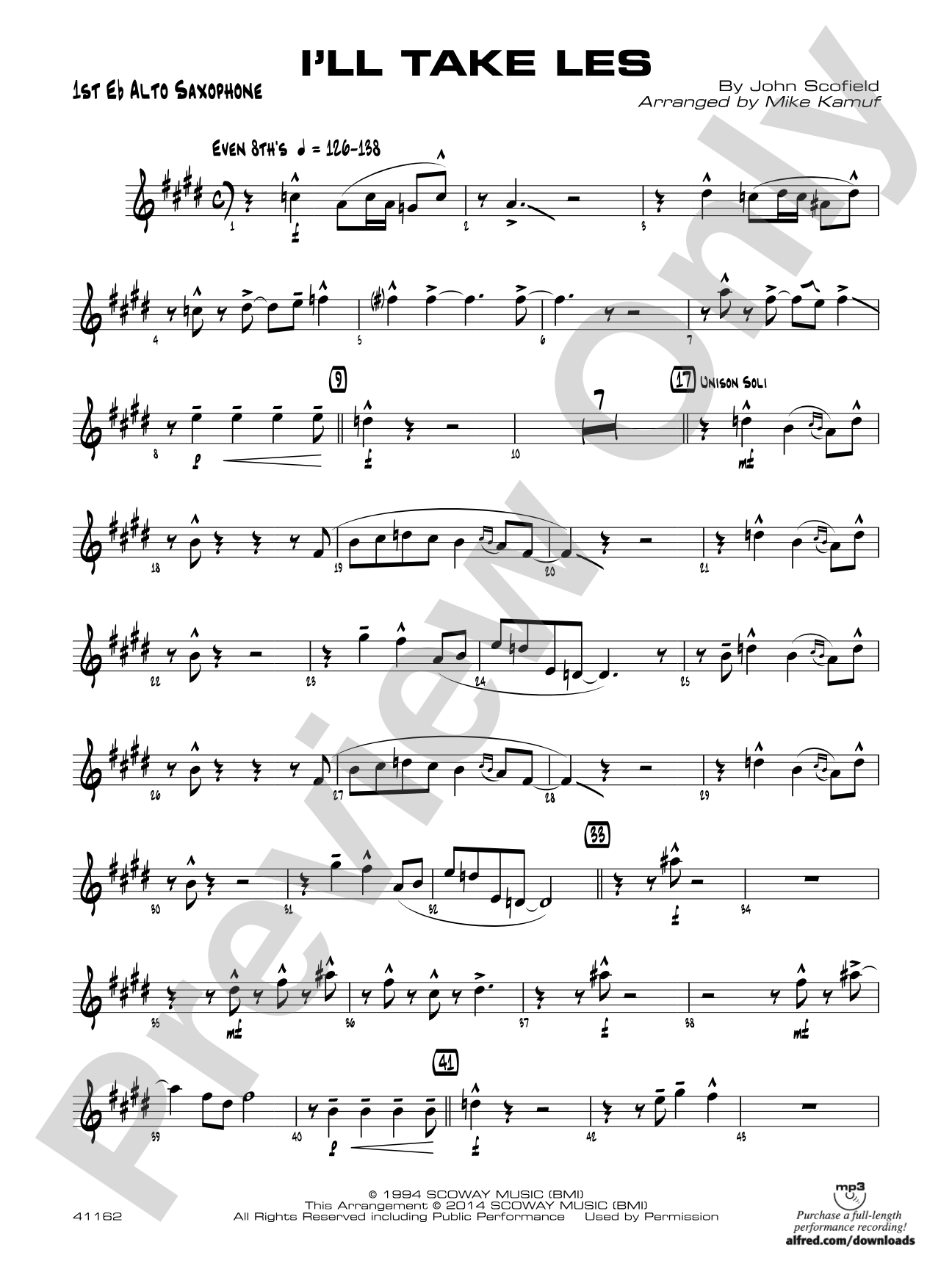I'll Take Les: E-flat Alto Saxophone