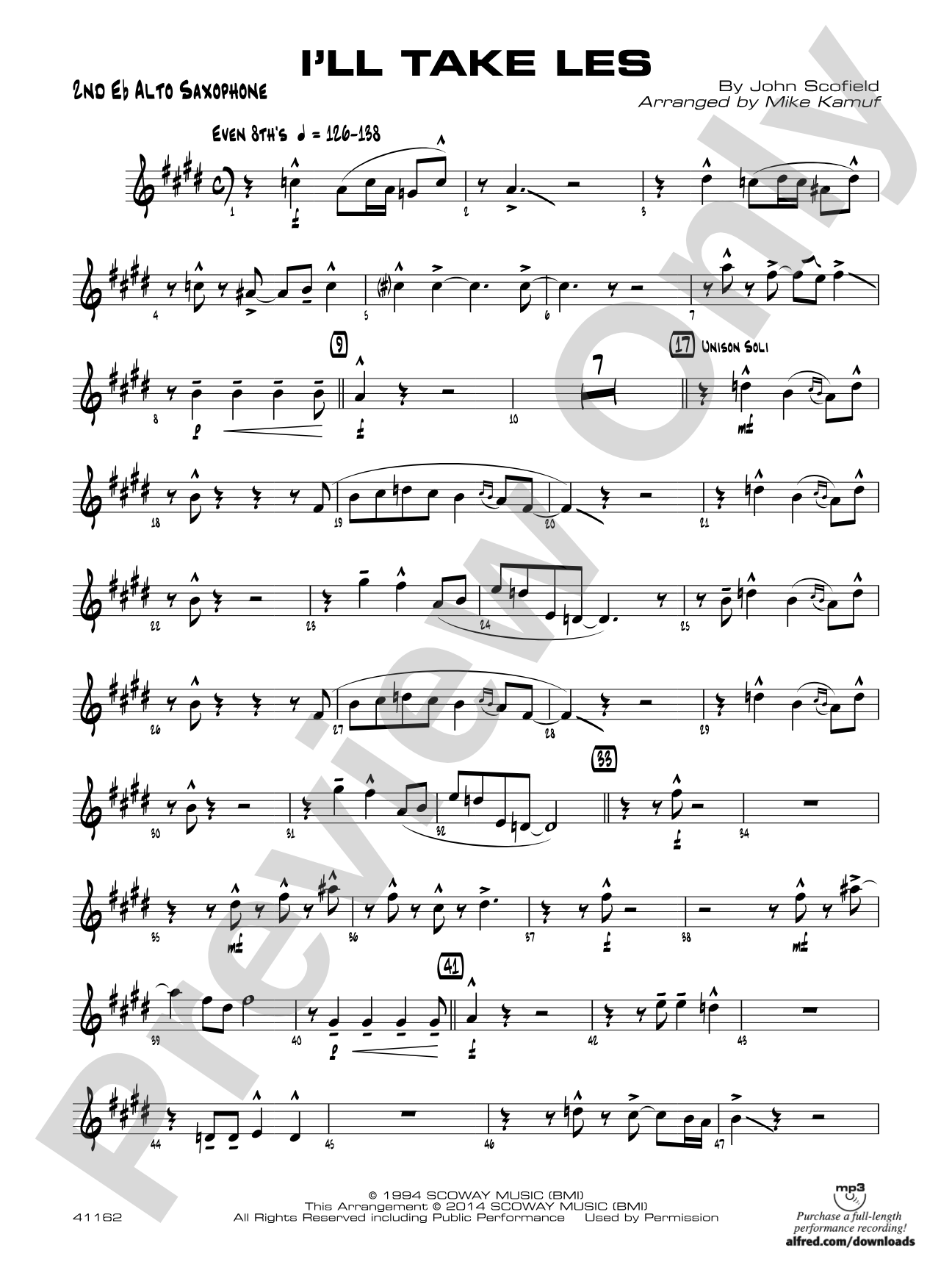 I'll Take Les: 2nd E-flat Alto Saxophone