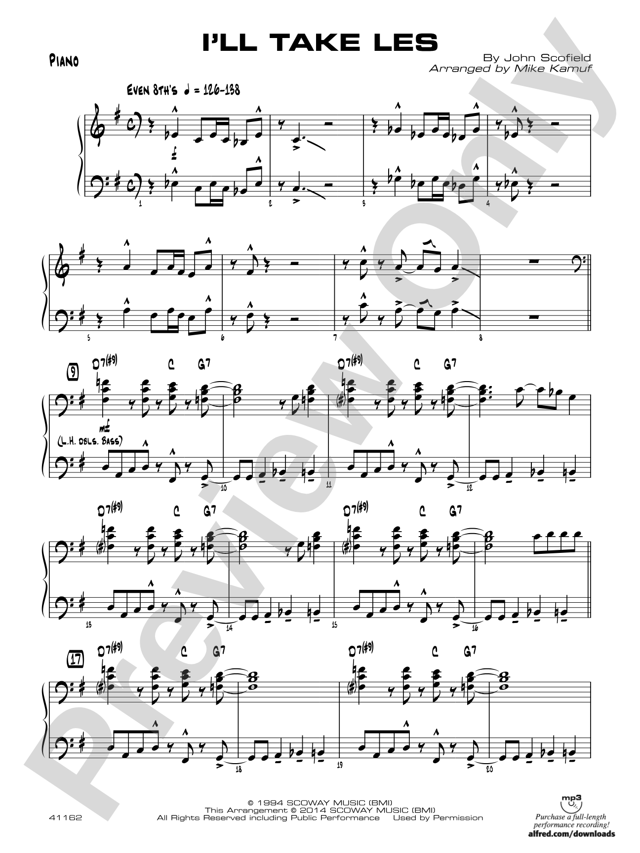 I'll Take Les: Piano Accompaniment