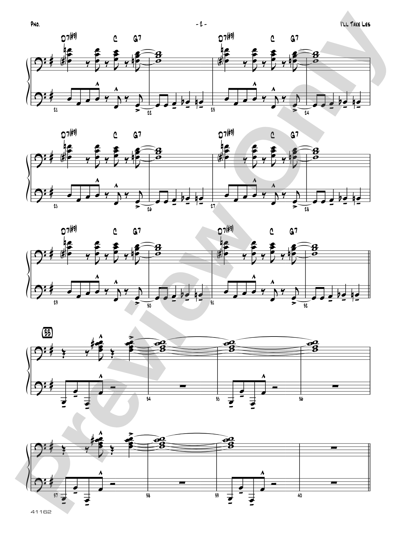 I'll Take Les: Piano Accompaniment
