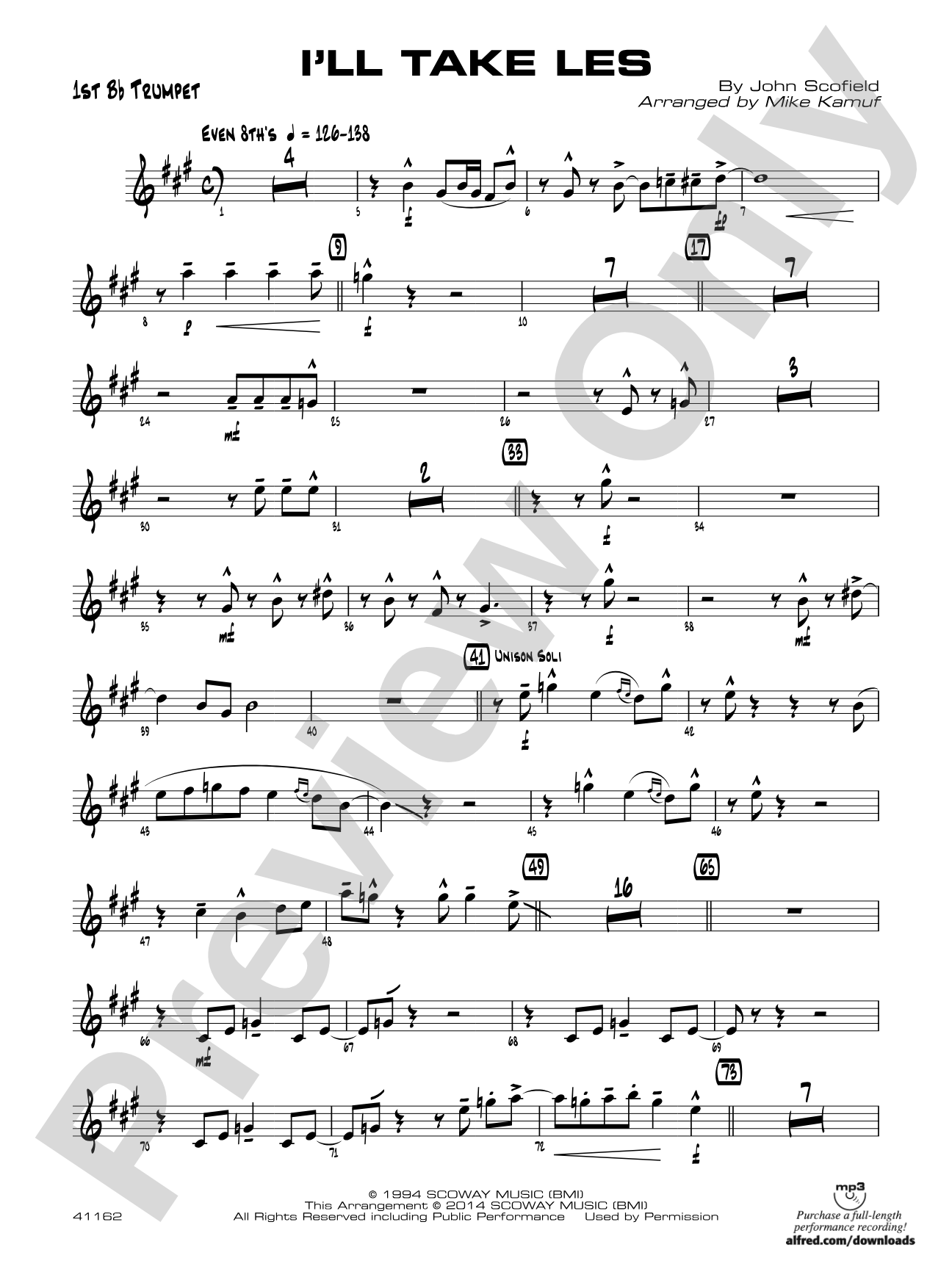 I'll Take Les: 1st B-flat Trumpet