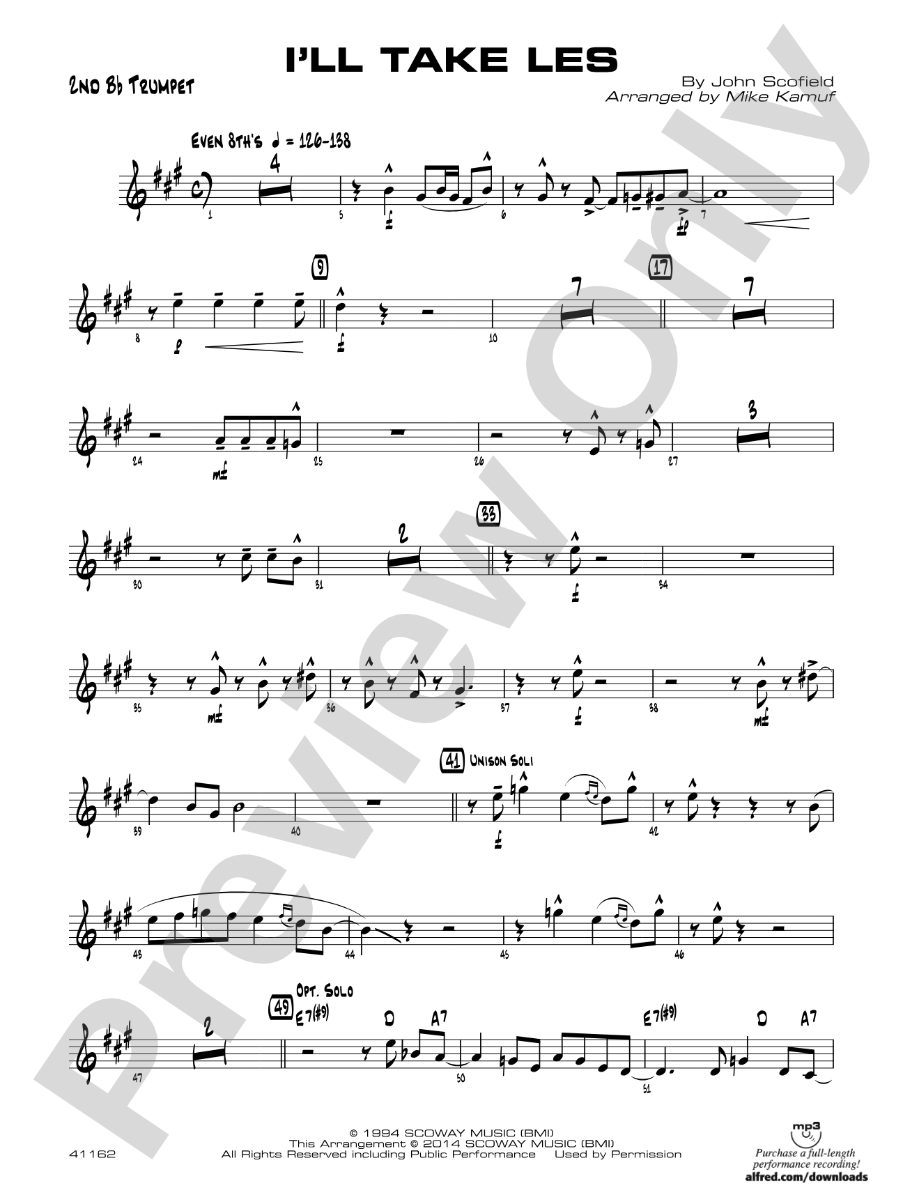 I'll Take Les: 2nd B-flat Trumpet