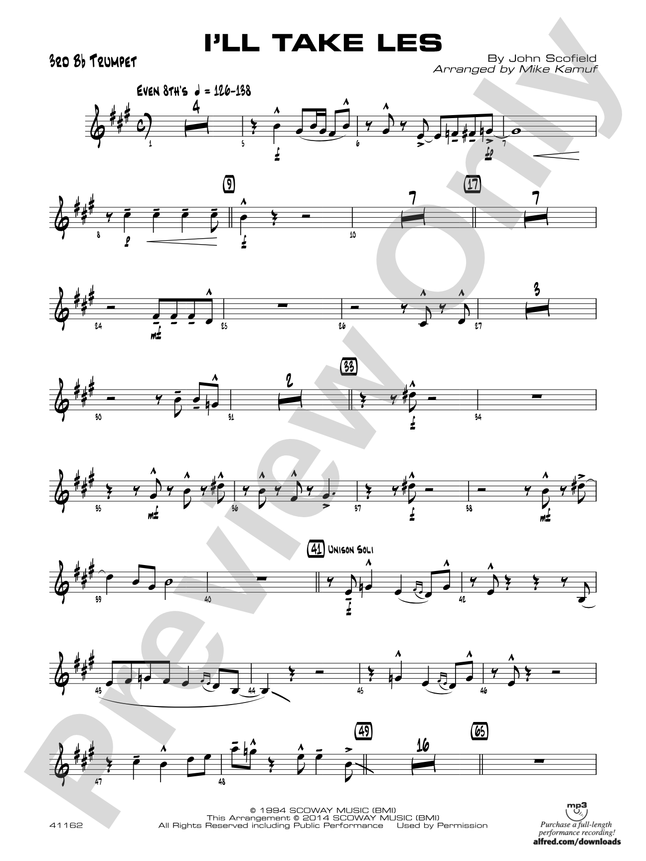 I'll Take Les: 3rd B-flat Trumpet