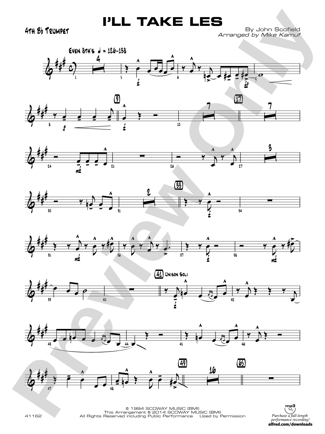 I'll Take Les: 4th B-flat Trumpet