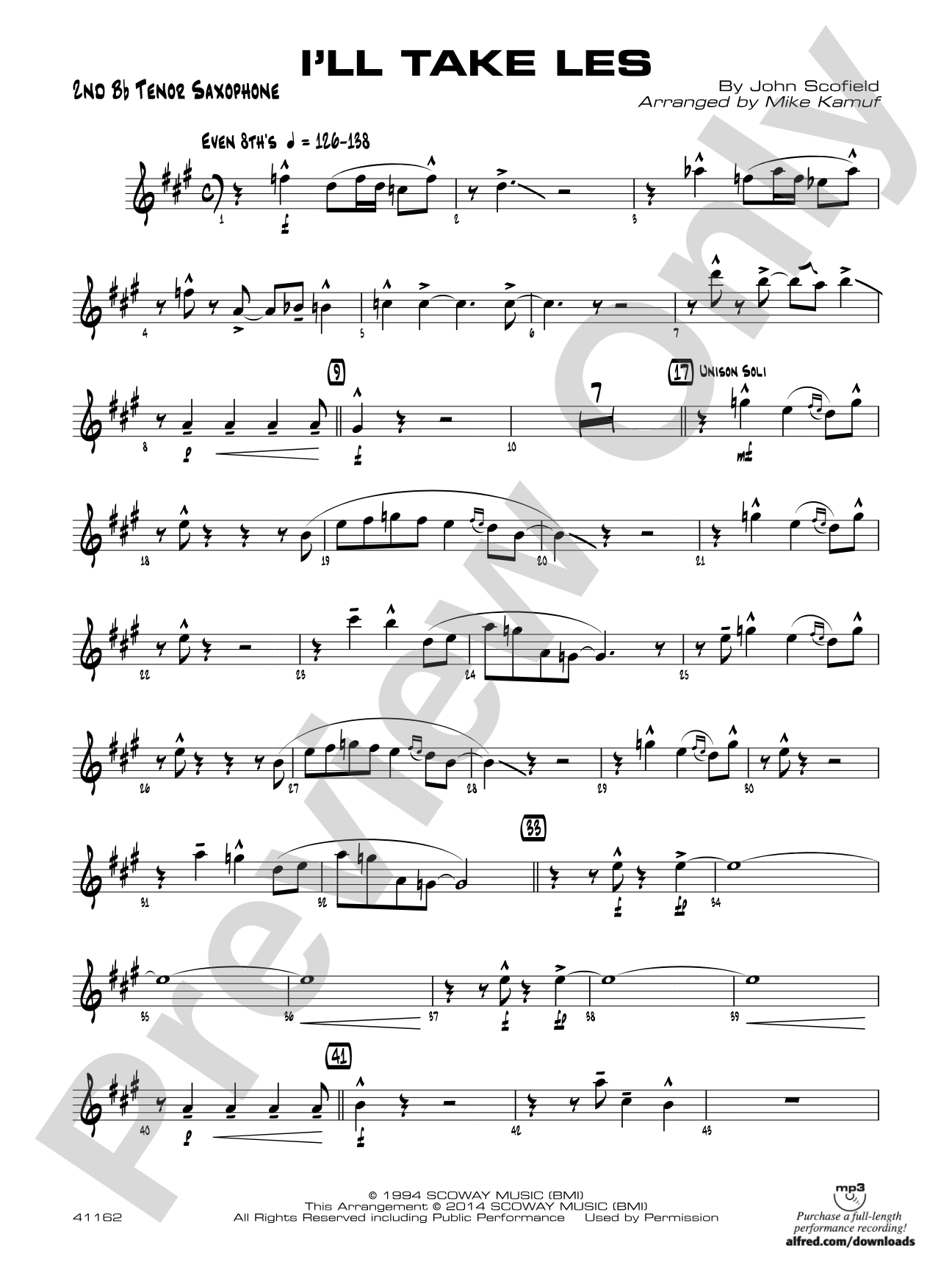 I'll Take Les: 2nd B-flat Tenor Saxophone