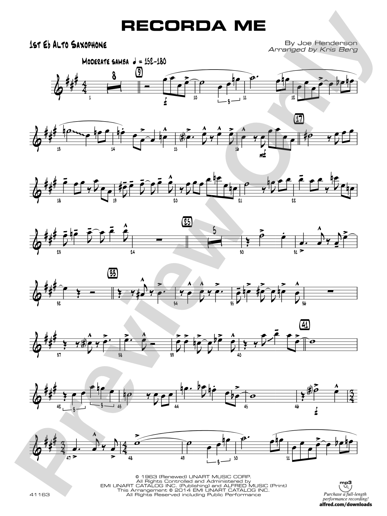 Recorda me: E-flat Alto Saxophone