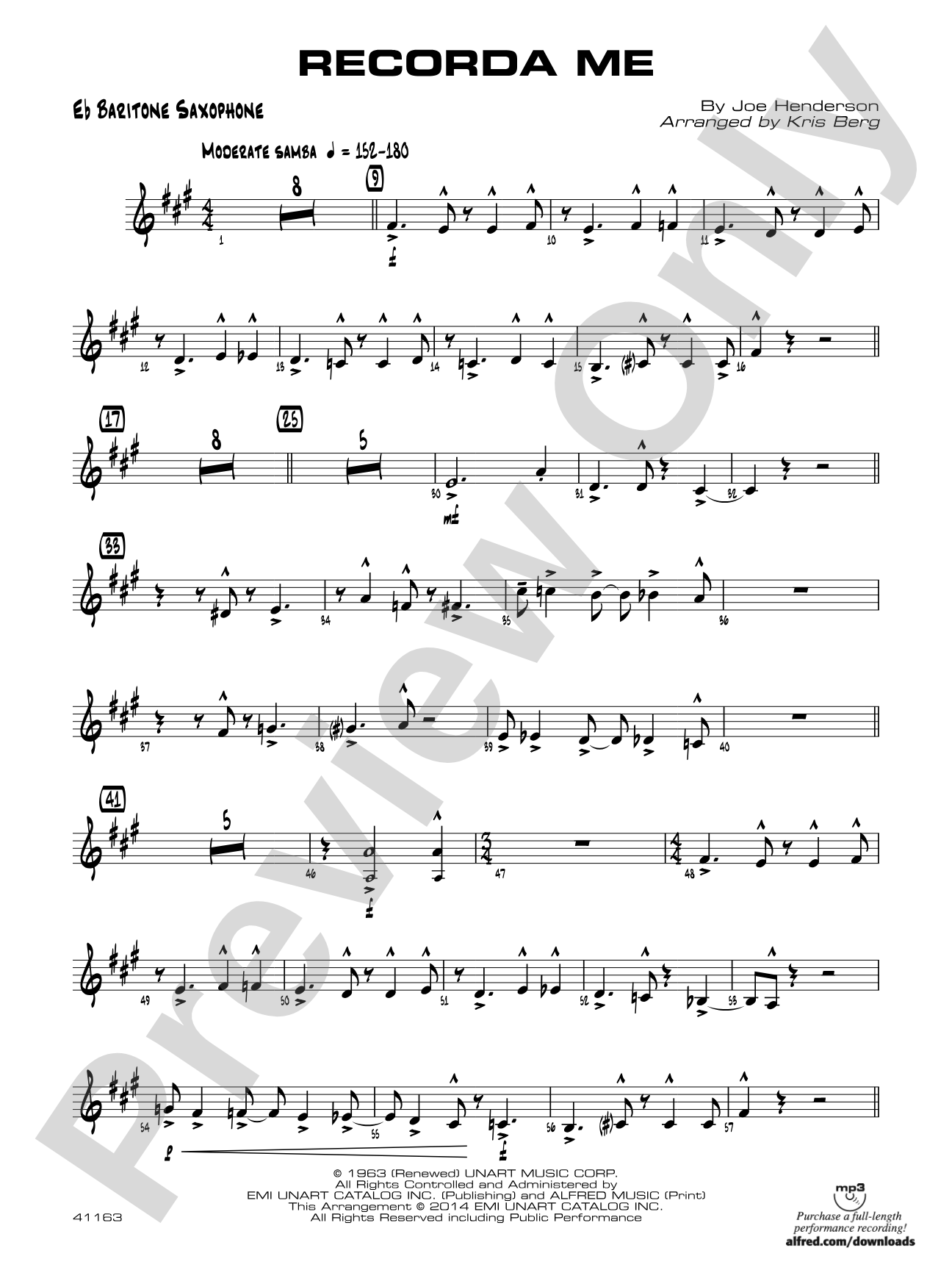 Recorda me: E-flat Baritone Saxophone