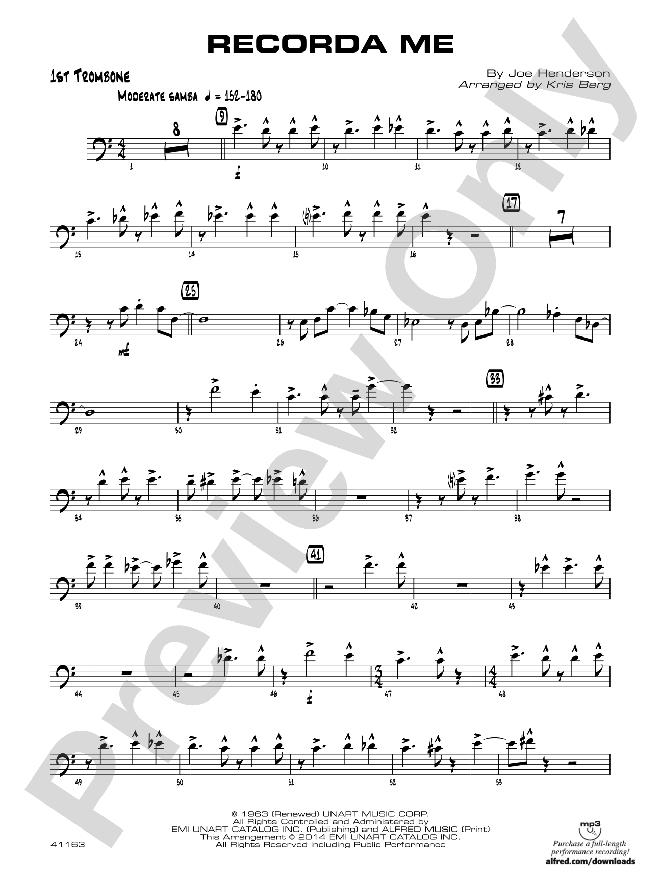 Recorda me: 1st Trombone