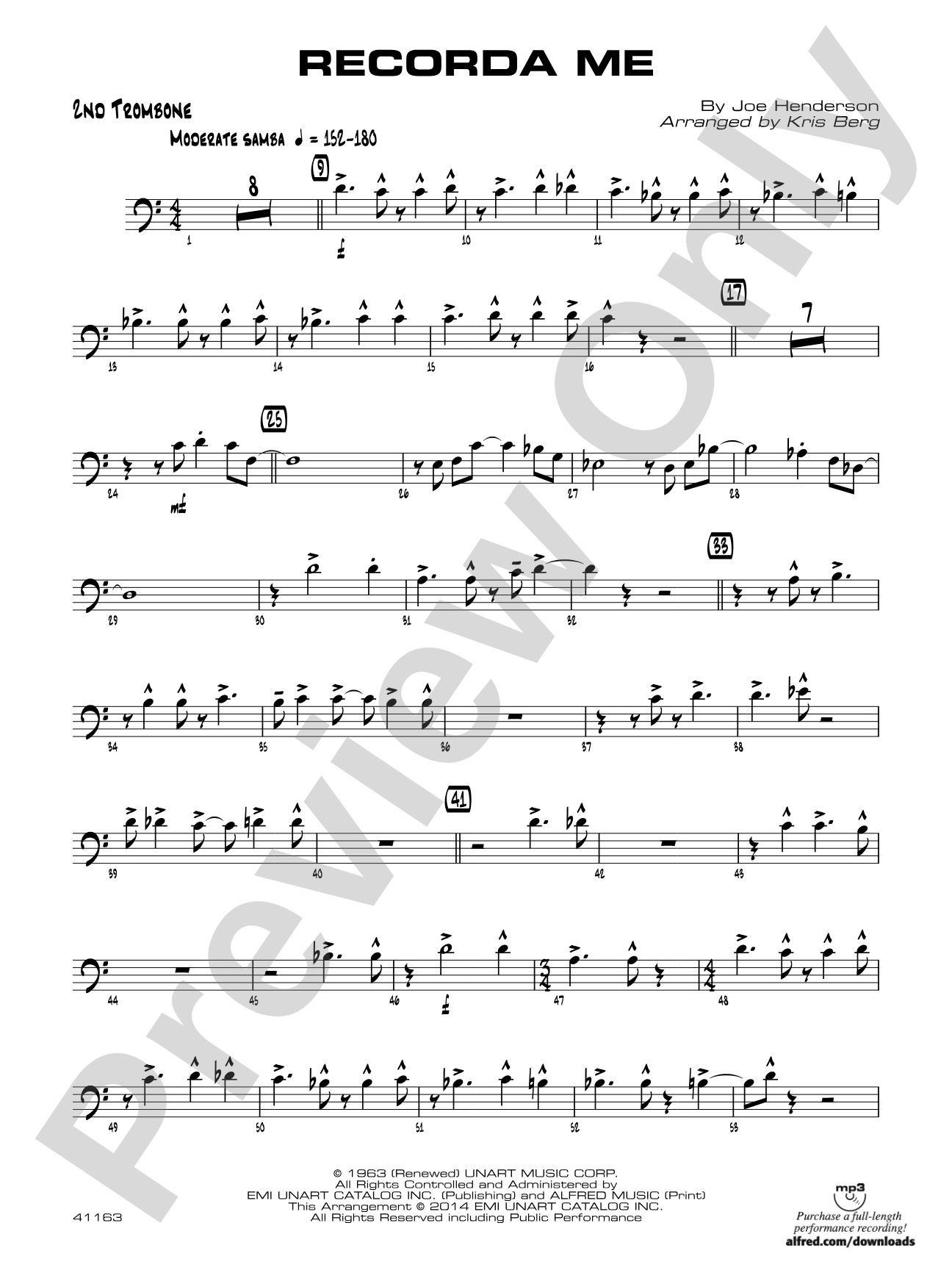 Recorda me: 2nd Trombone