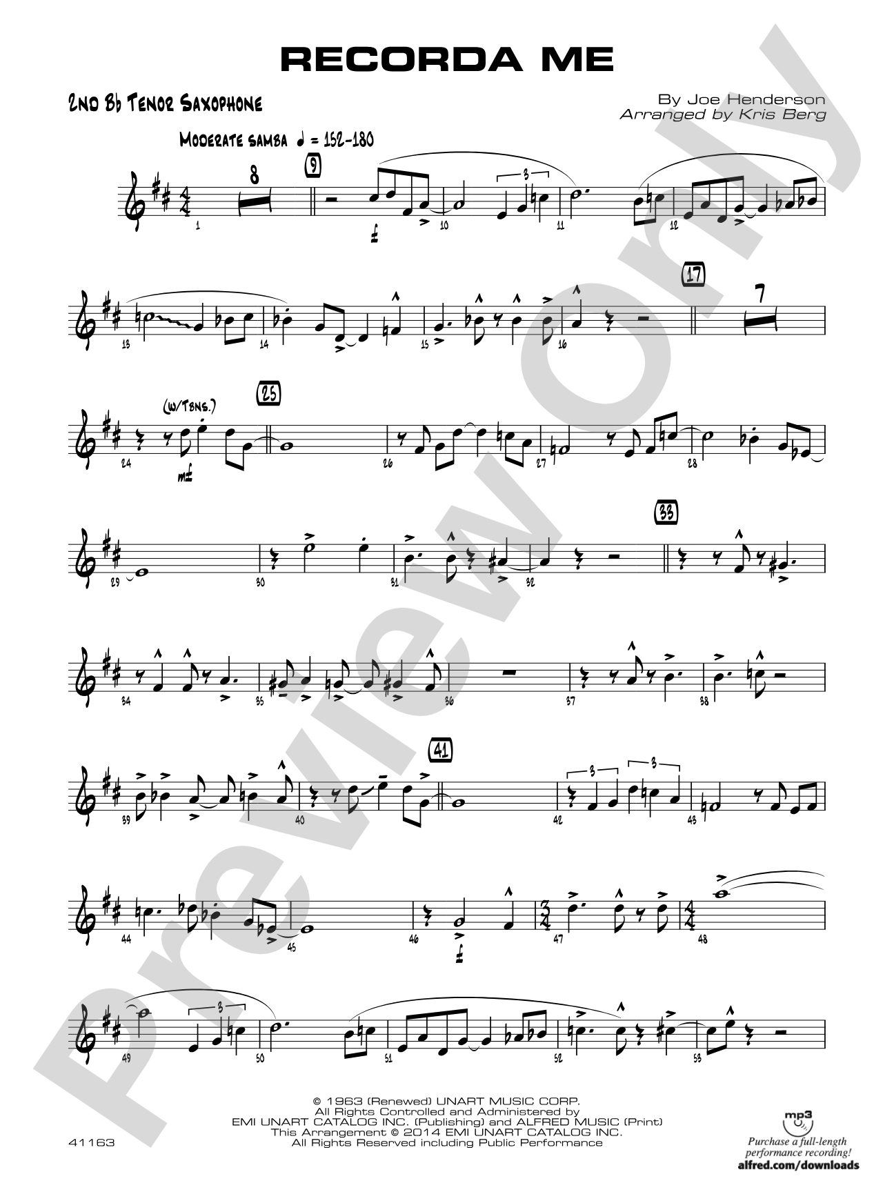Recorda me: 2nd B-flat Tenor Saxophone