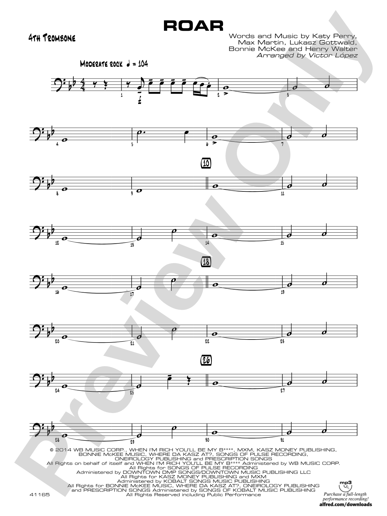 Roar: 4th Trombone