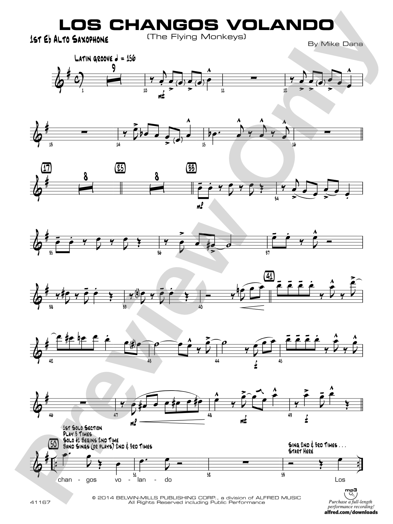 Los changos volando: E-flat Alto Saxophone