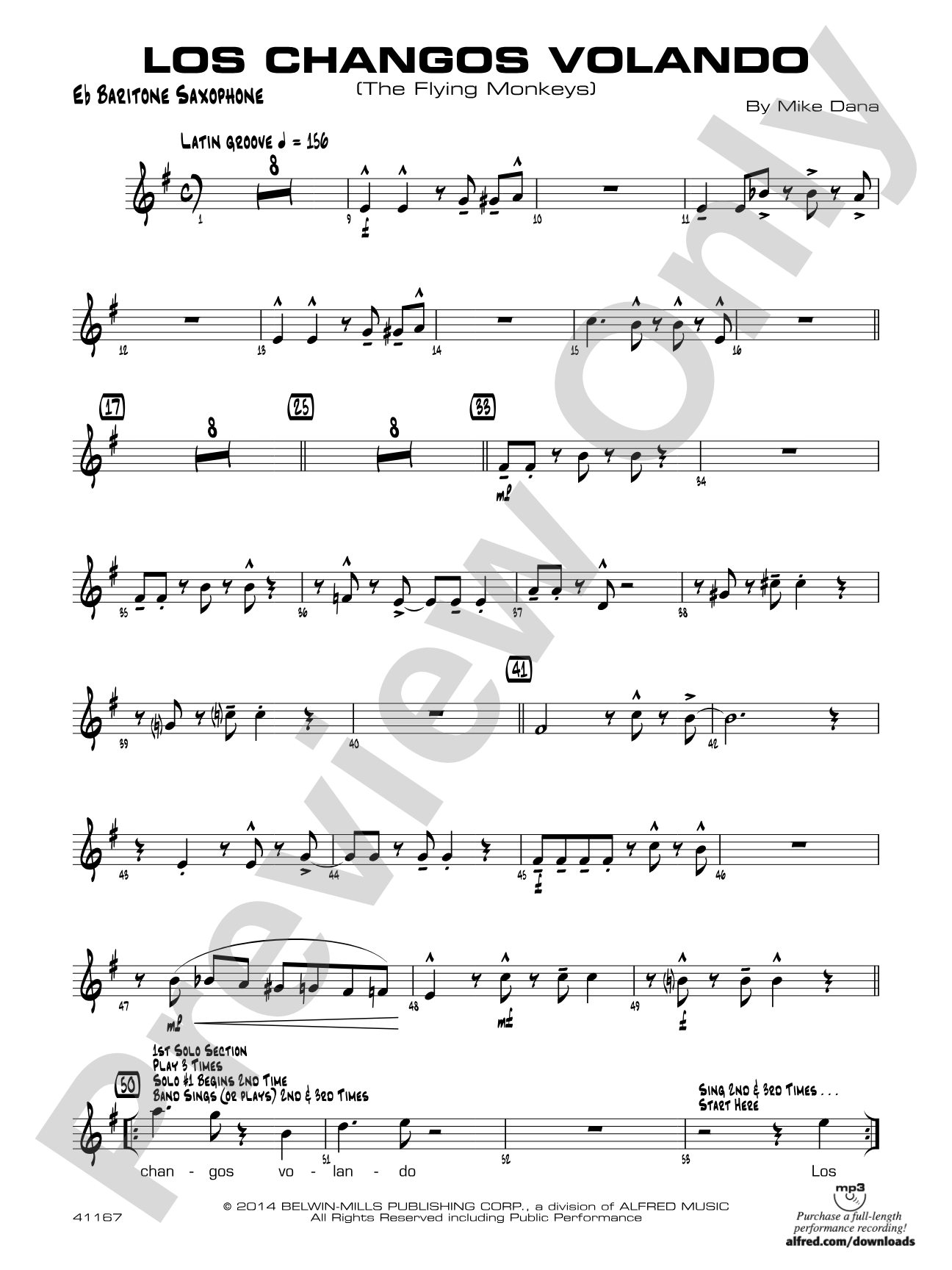 Los changos volando: E-flat Baritone Saxophone