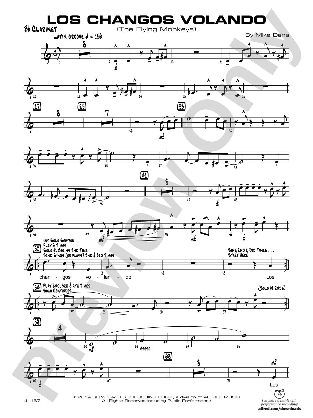 Los changos volando: 1st B-flat Clarinet