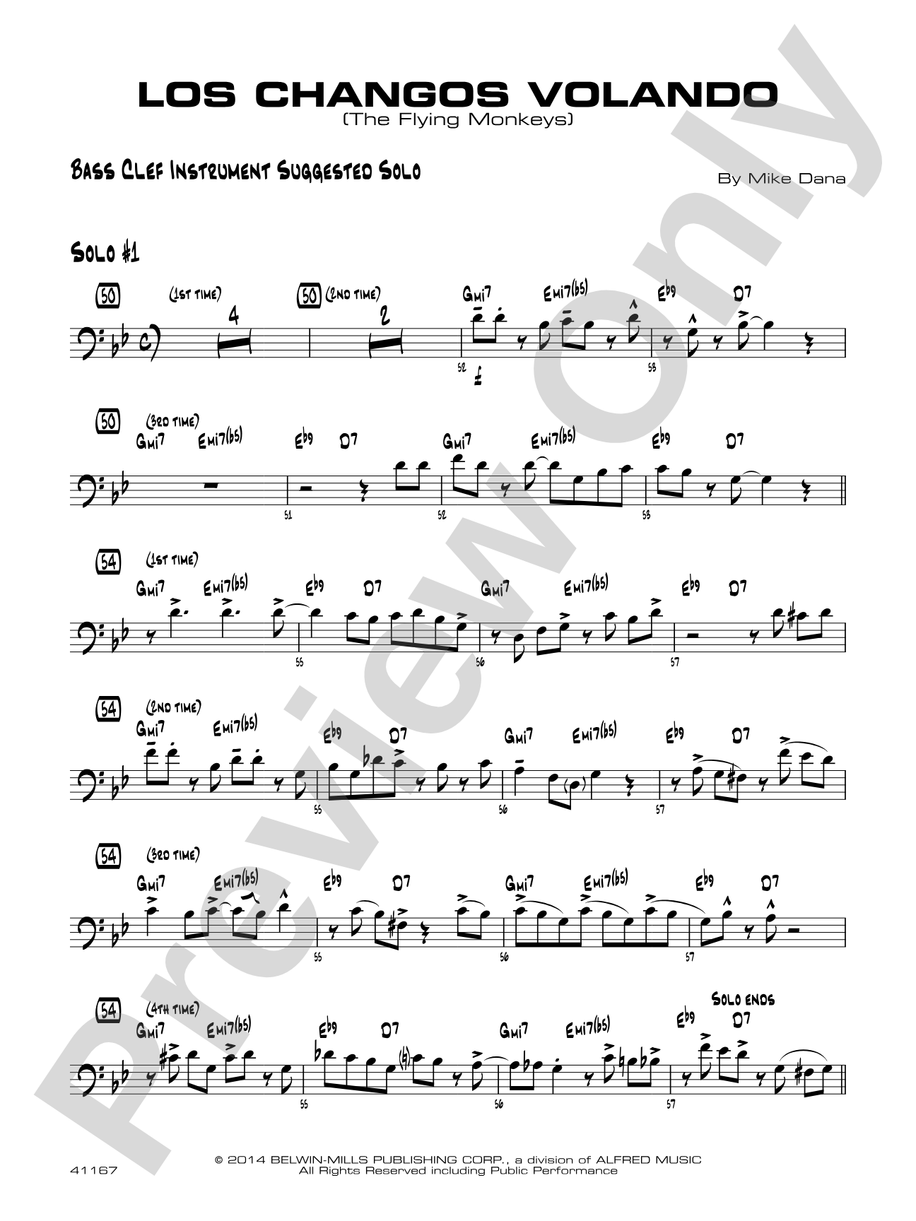 Los changos volando: Bass Clef Instrument Suggested Solo
