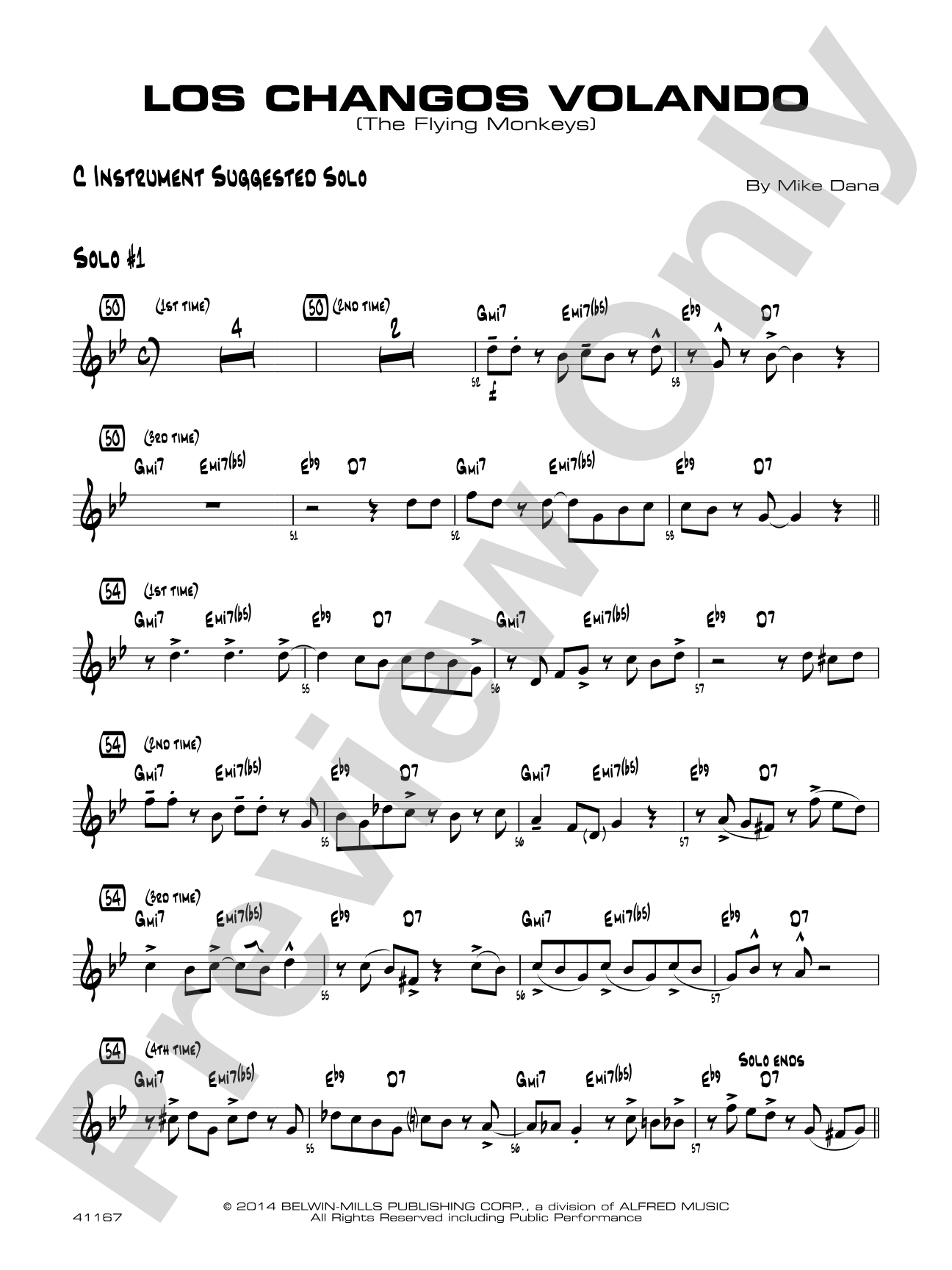 Los changos volando: C Instrument Suggested Solo