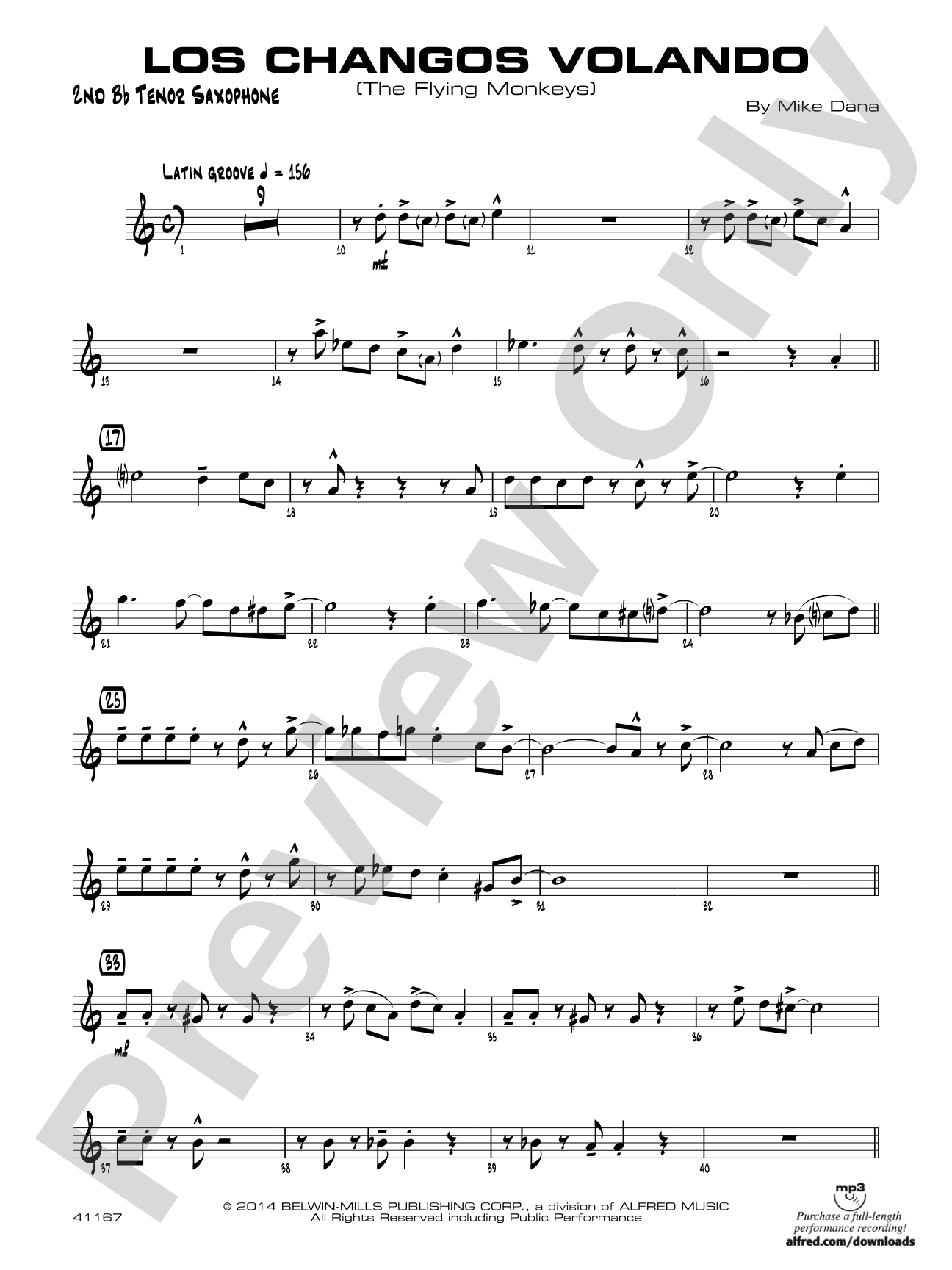 Los changos volando: 2nd B-flat Tenor Saxophone