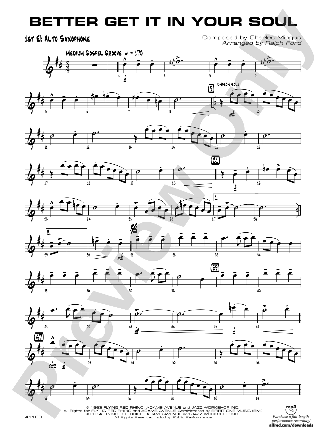 Better Get It in Your Soul: E-flat Alto Saxophone