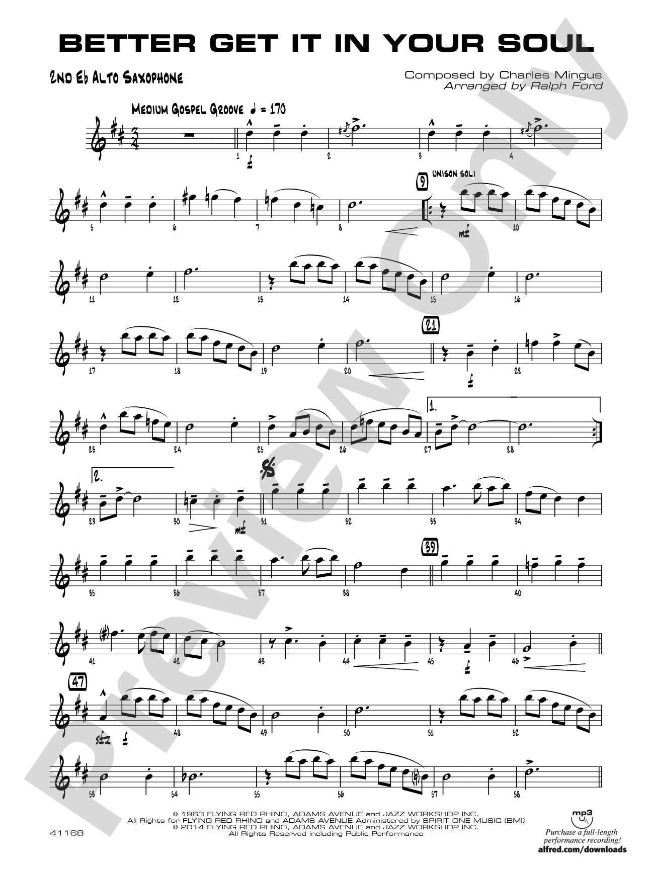Better Get It in Your Soul: 2nd E-flat Alto Saxophone