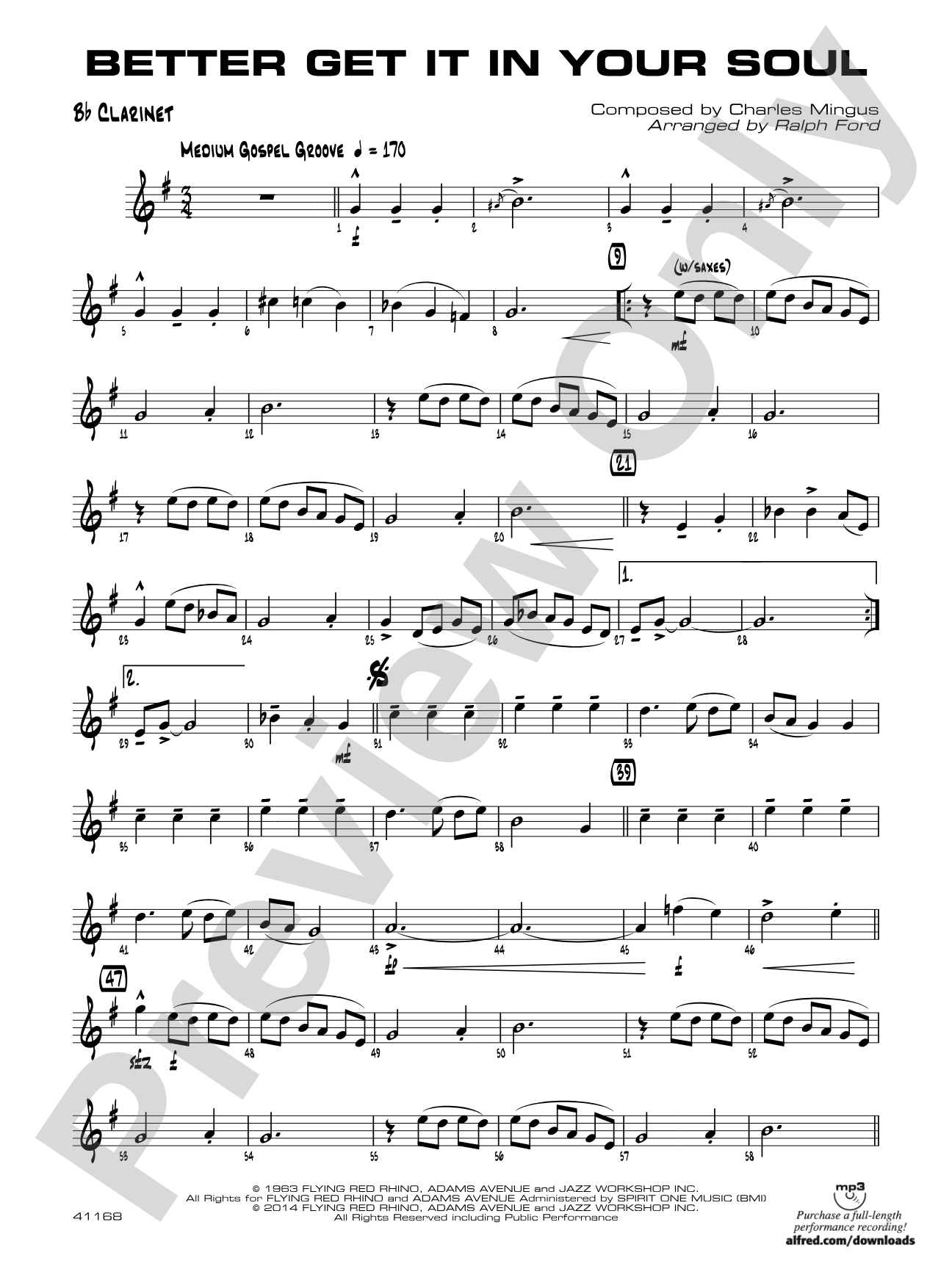 Better Get It in Your Soul: 1st B-flat Clarinet