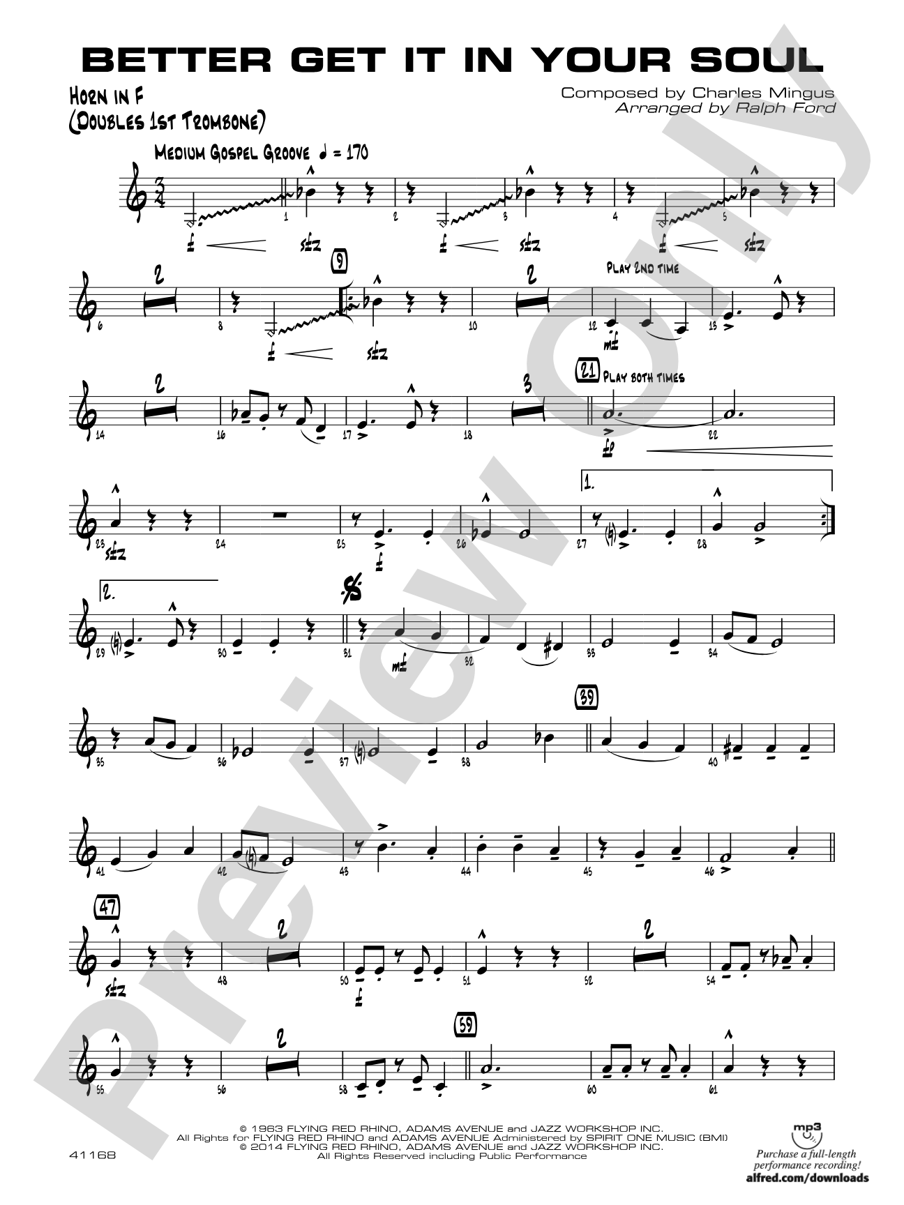 Better Get It in Your Soul: 1st F Horn