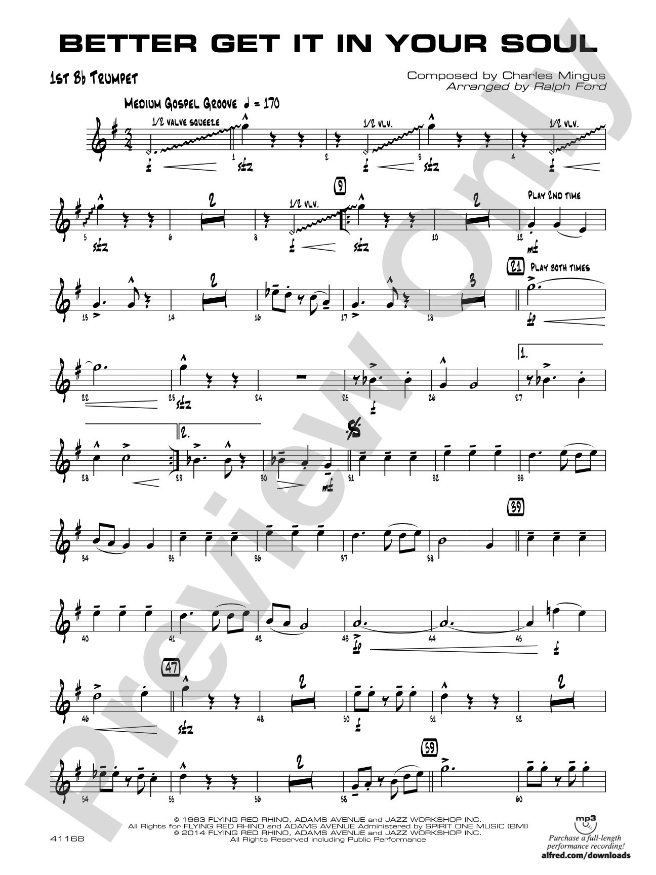 Better Get It in Your Soul: 1st B-flat Trumpet