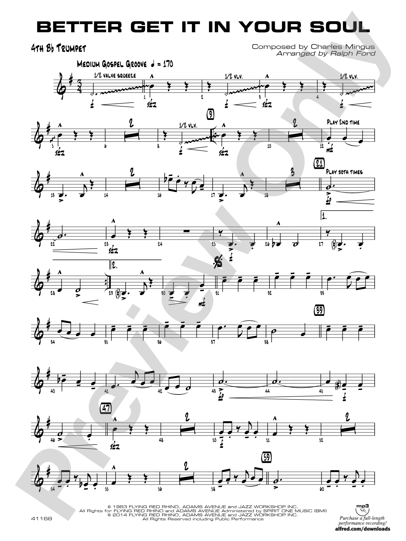 Better Get It in Your Soul: 4th B-flat Trumpet