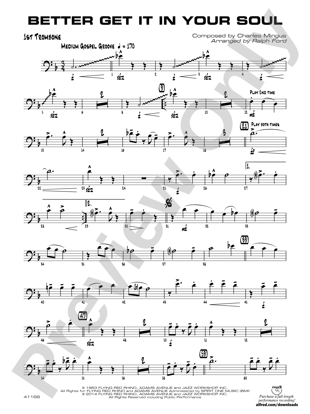 Better Get It in Your Soul: 1st Trombone