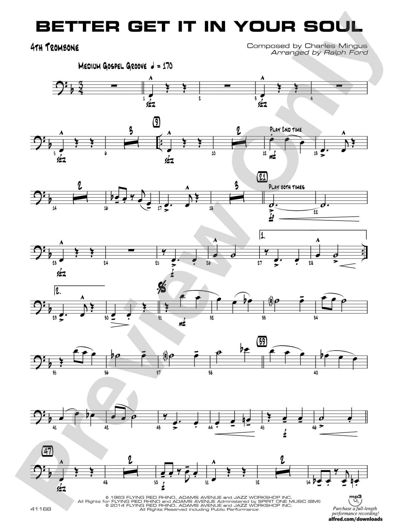Better Get It in Your Soul: 4th Trombone