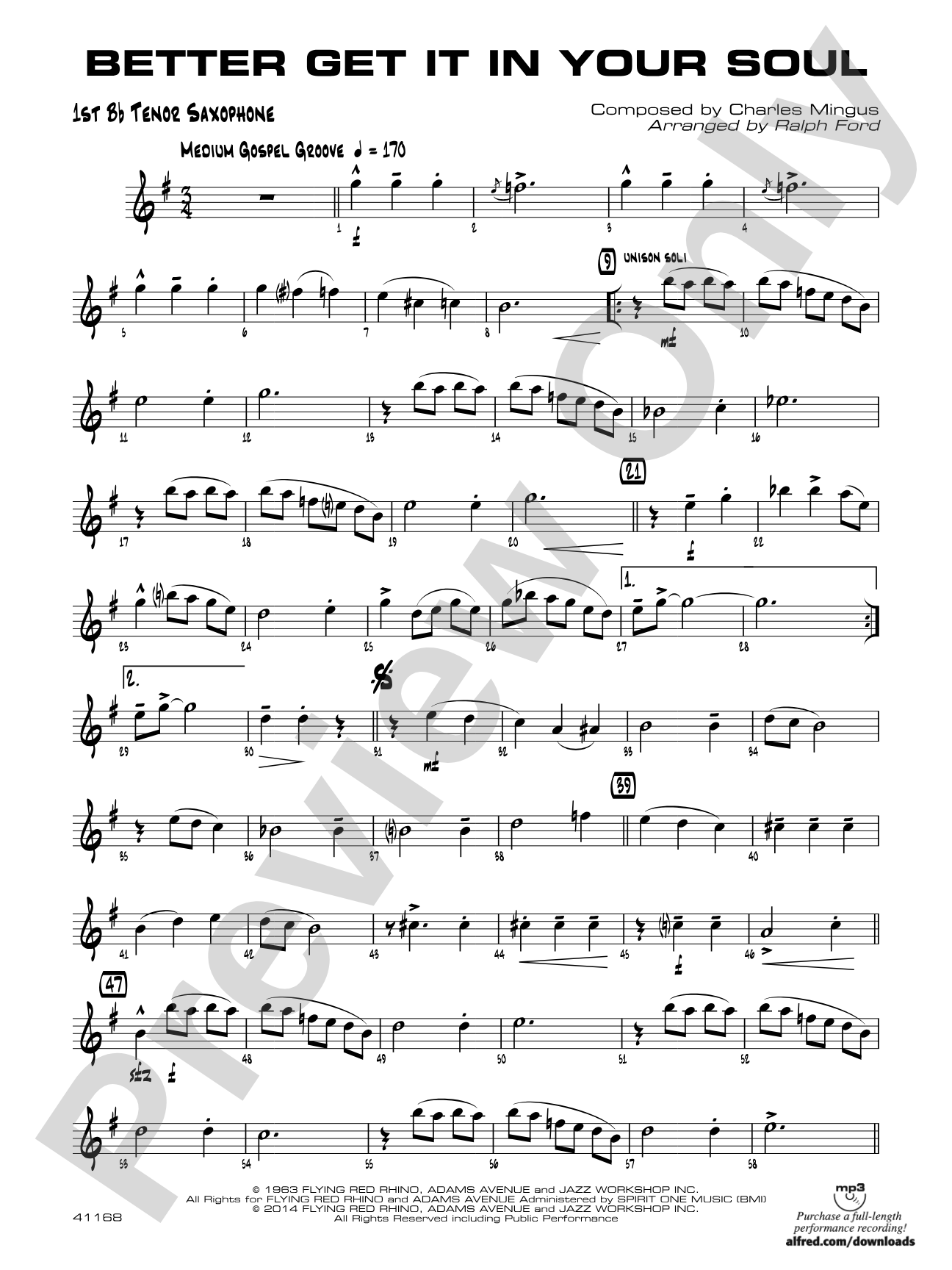 Better Get It in Your Soul: B-flat Tenor Saxophone
