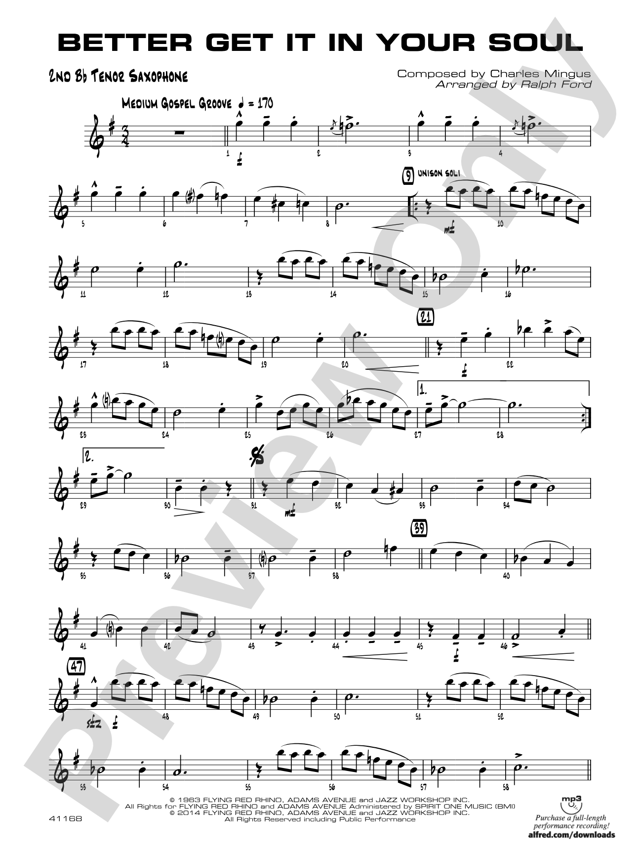 Better Get It in Your Soul: 2nd B-flat Tenor Saxophone