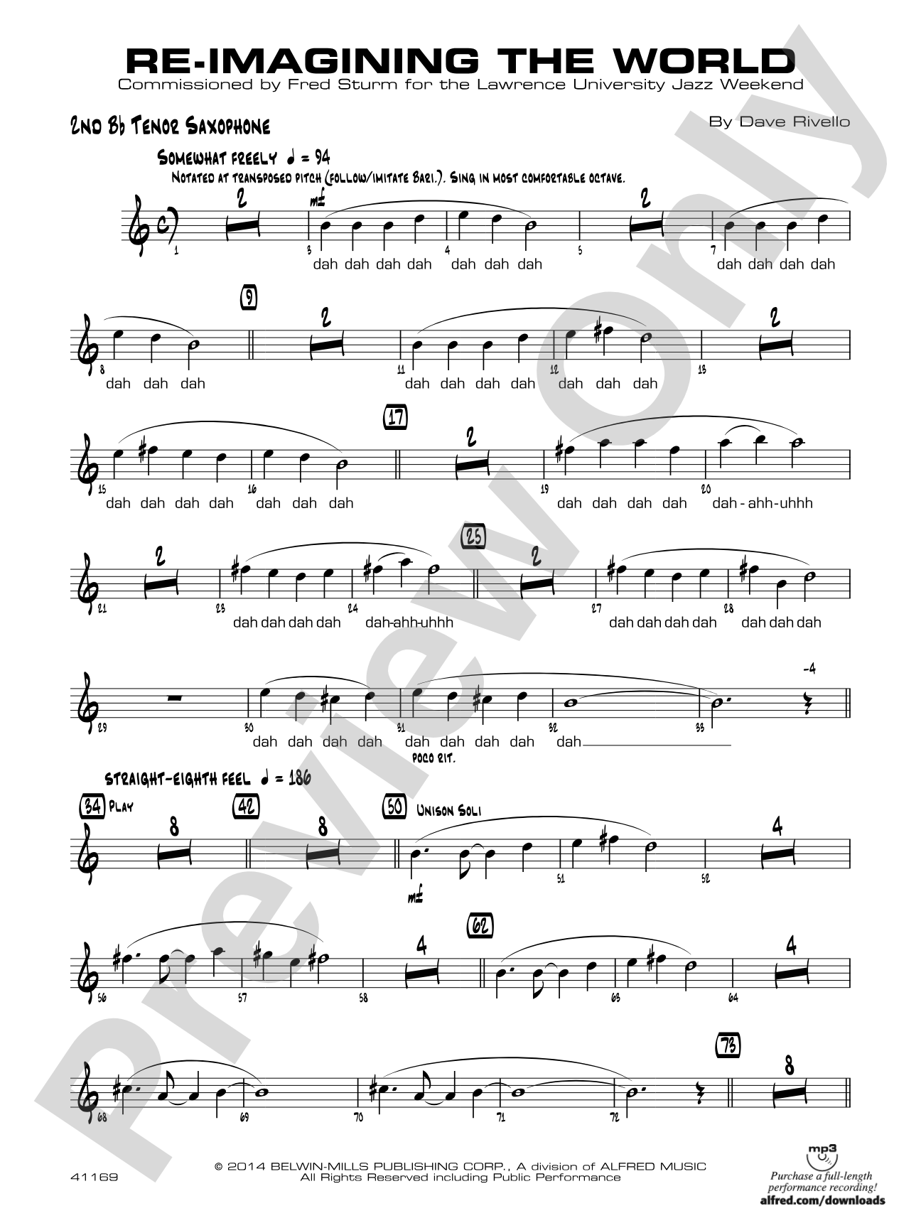 Re-Imagining the World: 2nd B-flat Tenor Saxophone