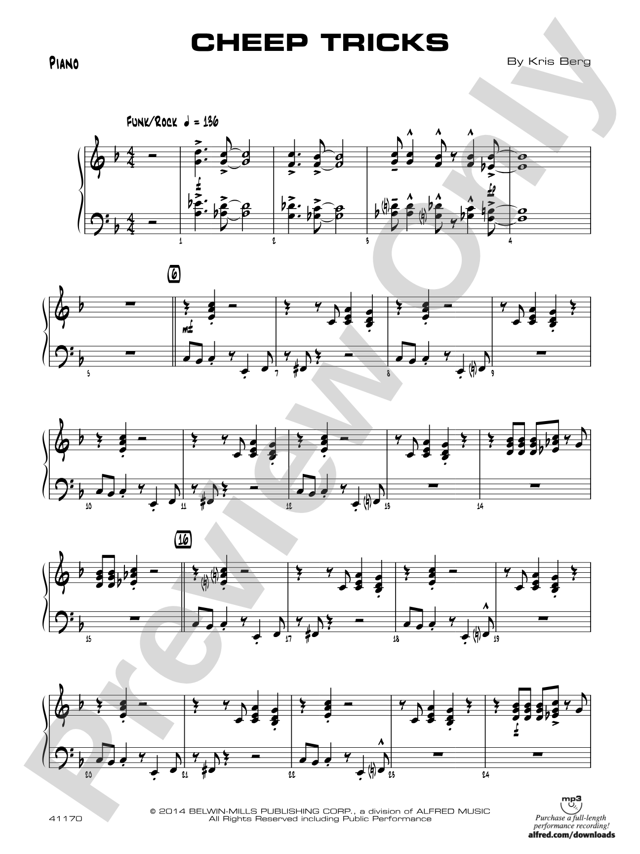 Cheep Tricks: Piano Accompaniment