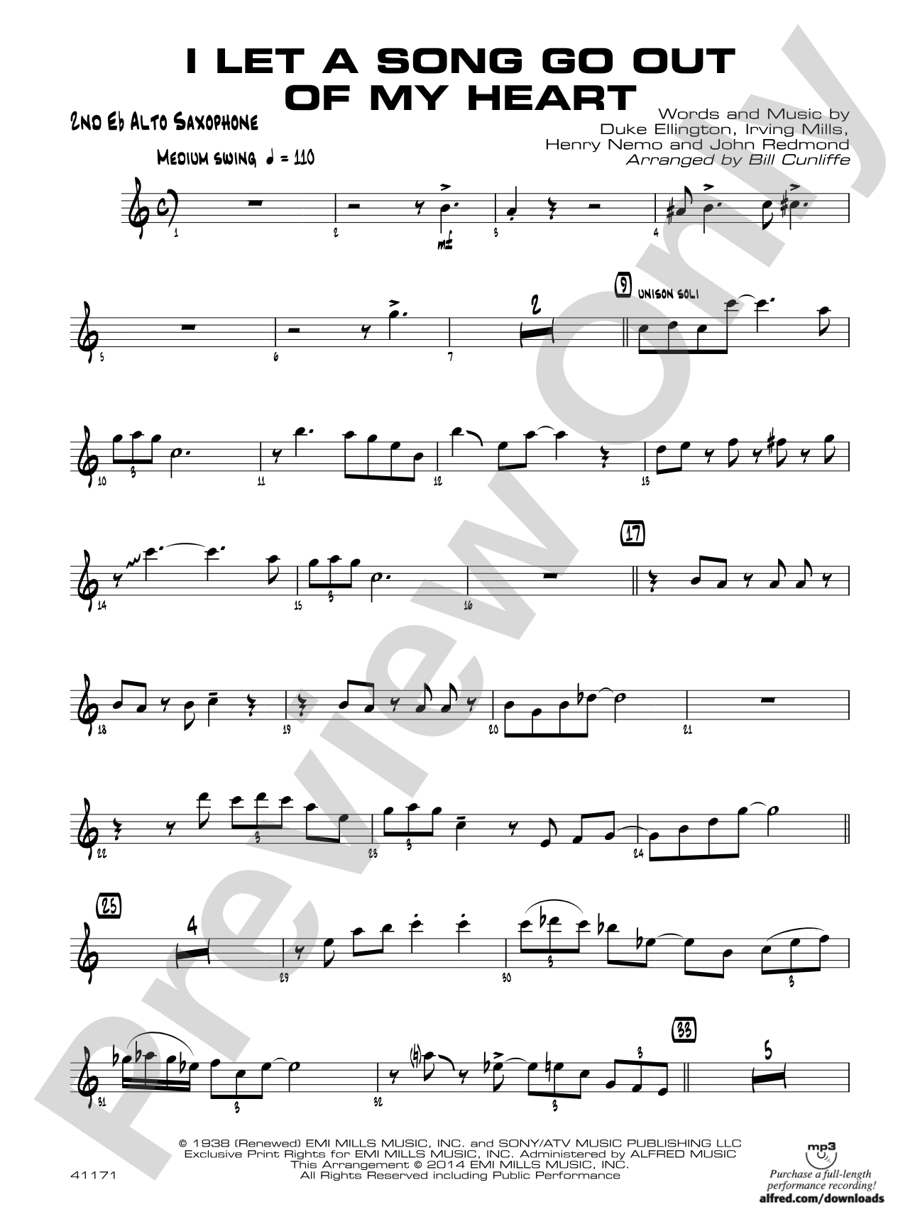 I Let a Song Go Out of My Head: 2nd E-flat Alto Saxophone