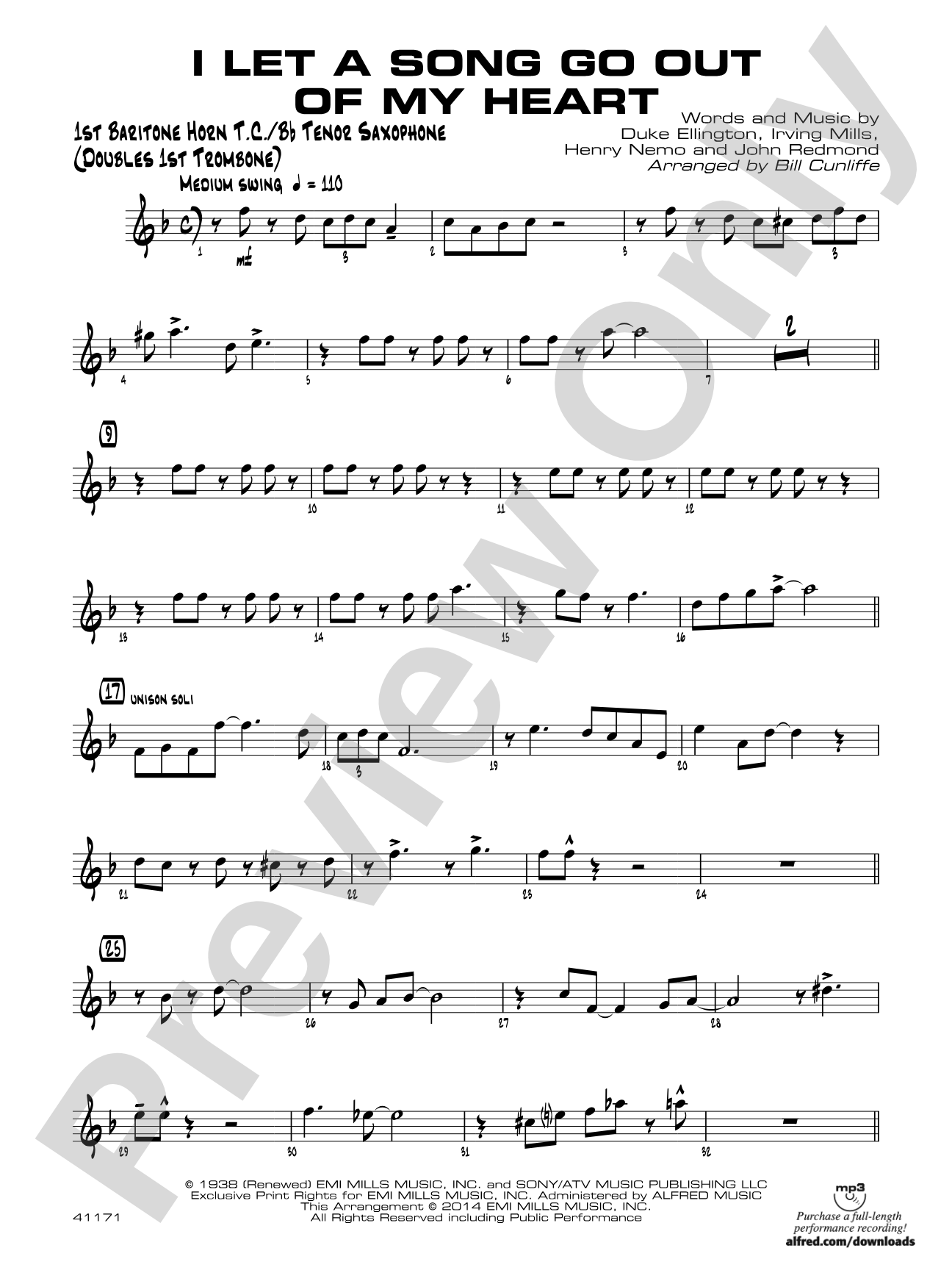 I Let a Song Go Out of My Head: Baritone T.C.