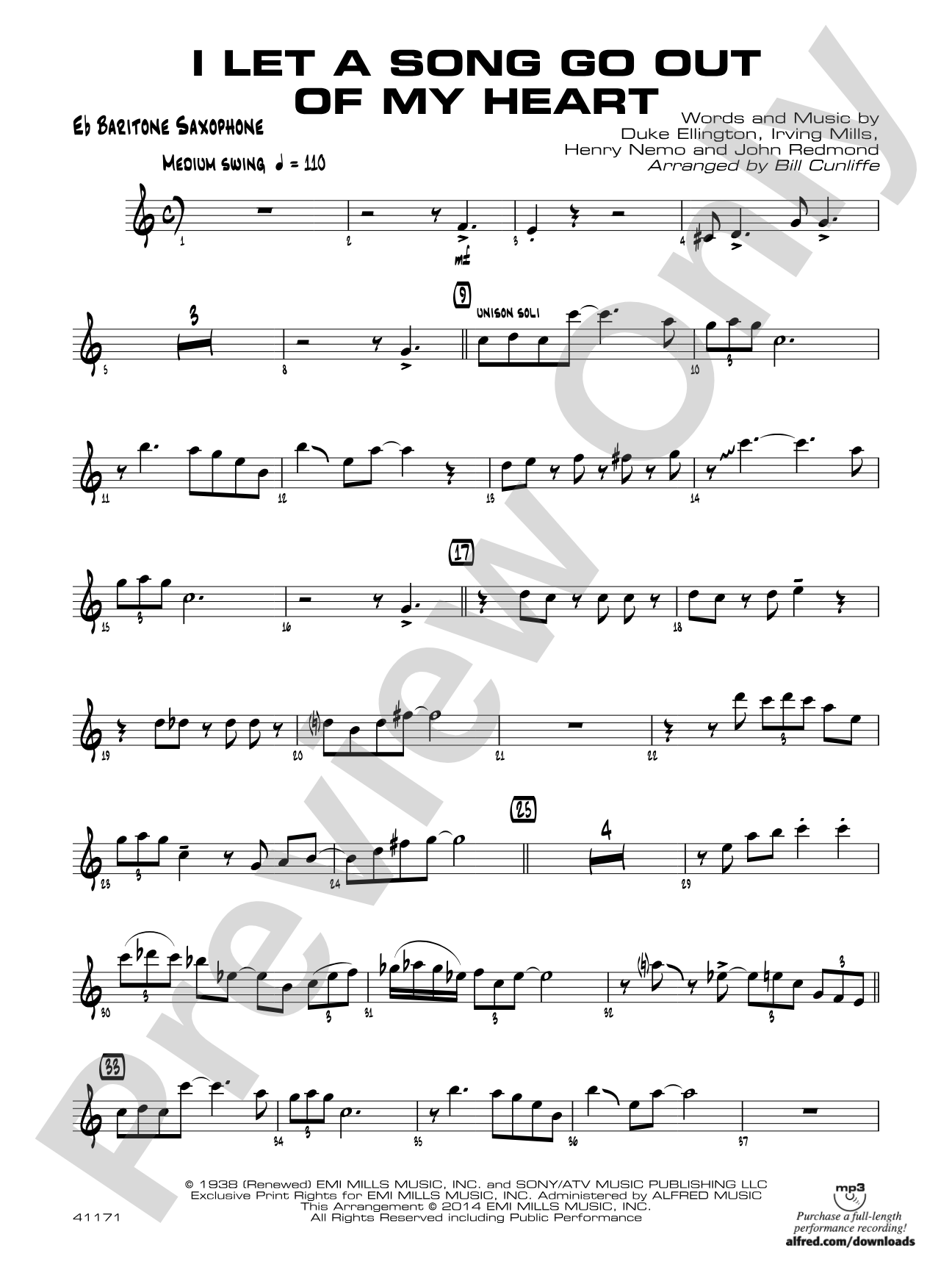 I Let a Song Go Out of My Head: E-flat Baritone Saxophone