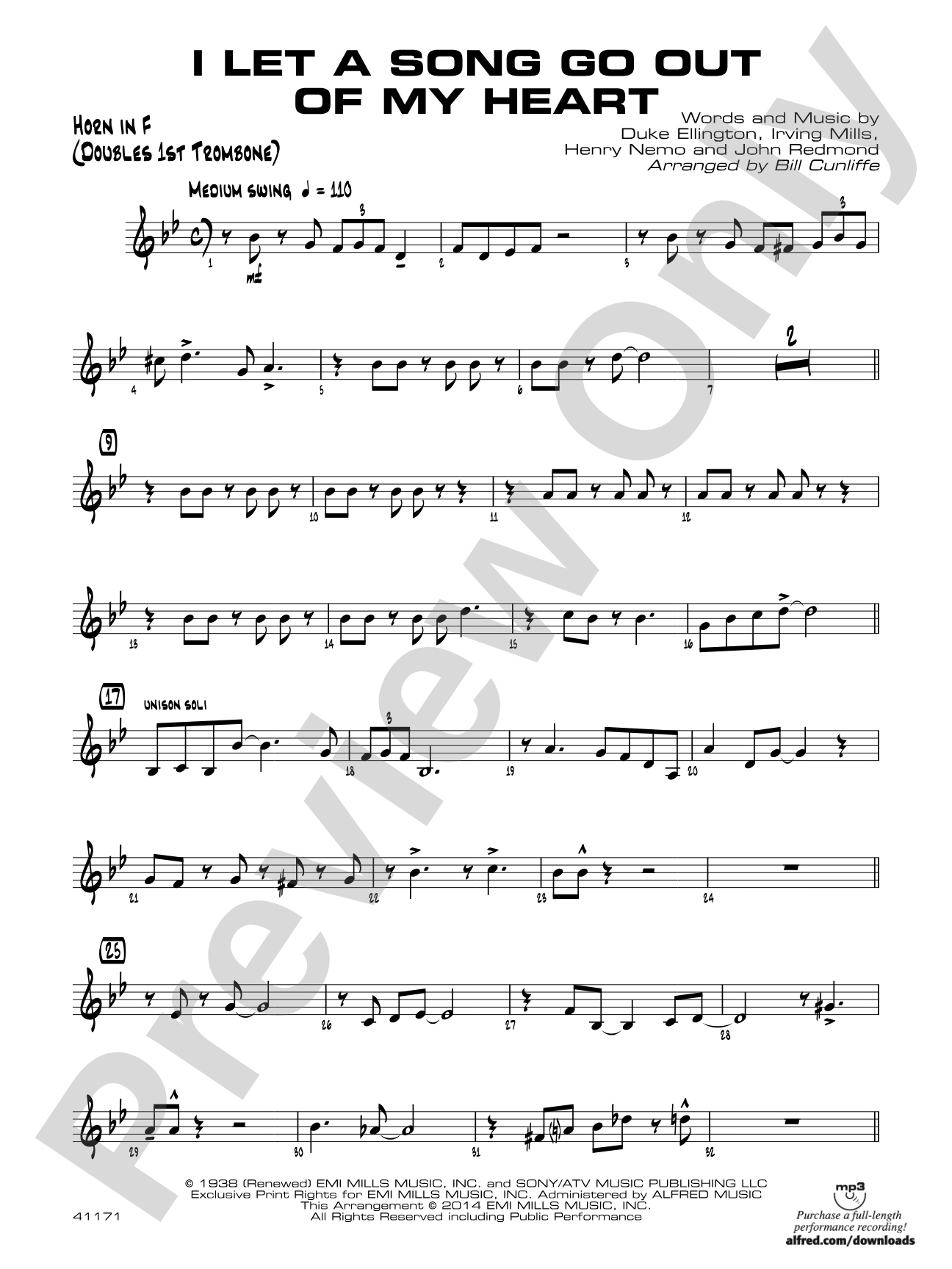 I Let a Song Go Out of My Head: 1st F Horn