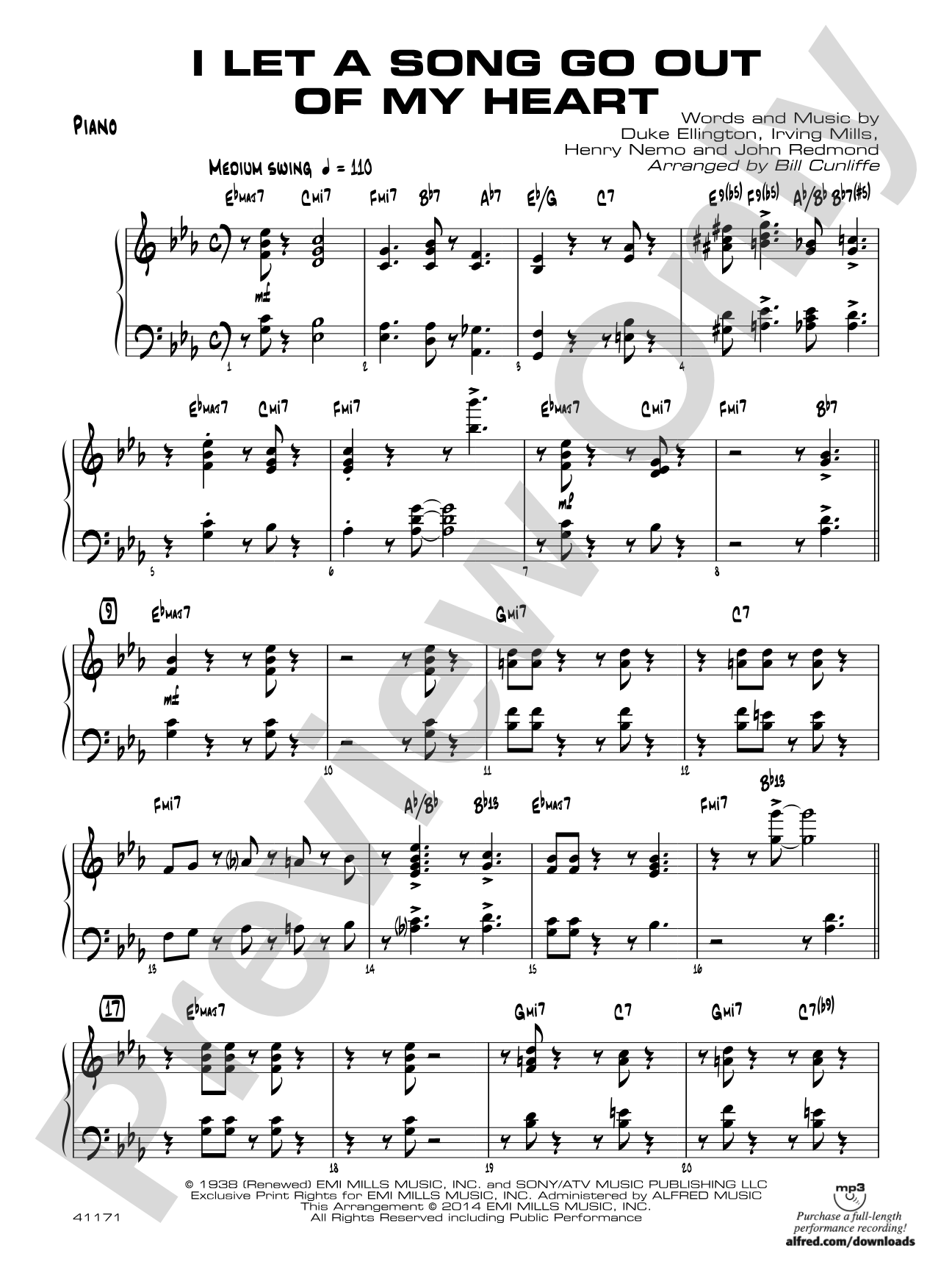 I Let a Song Go Out of My Head: Piano Accompaniment