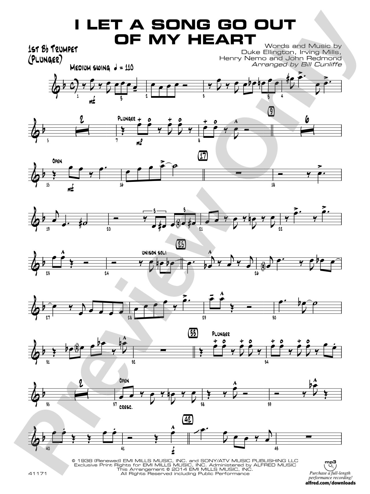I Let a Song Go Out of My Head: 1st B-flat Trumpet