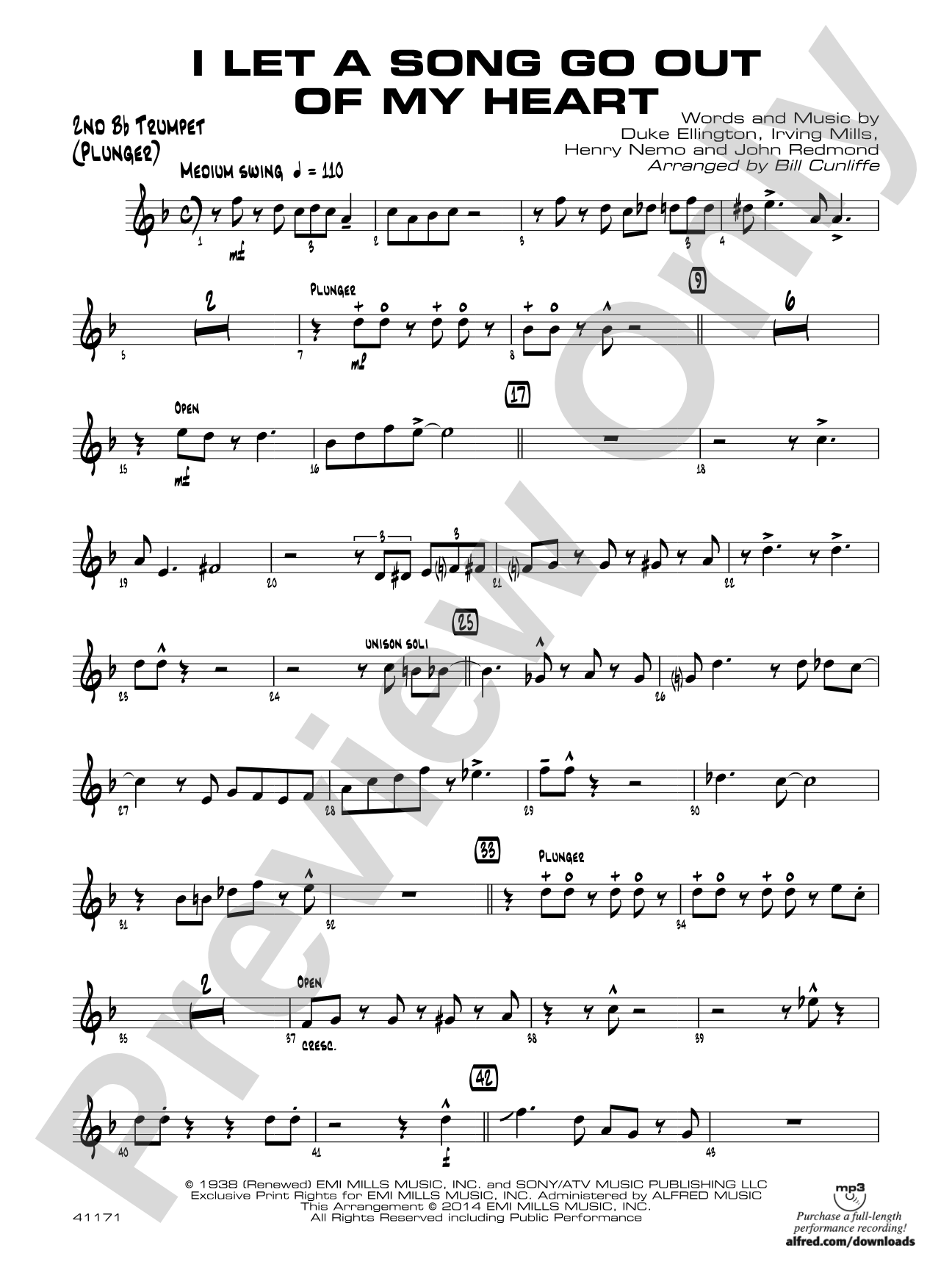 I Let a Song Go Out of My Head: 2nd B-flat Trumpet