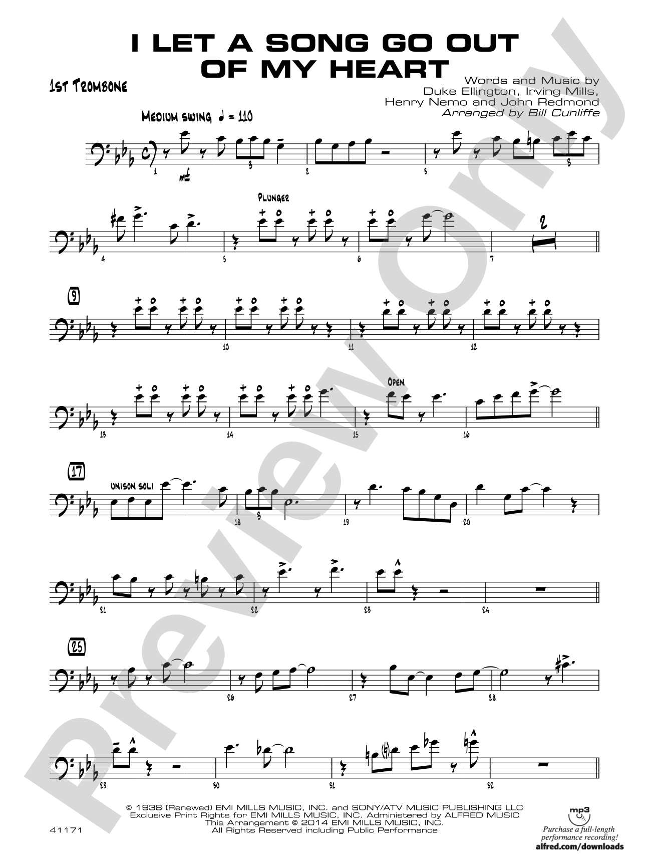 I Let a Song Go Out of My Head: 1st Trombone