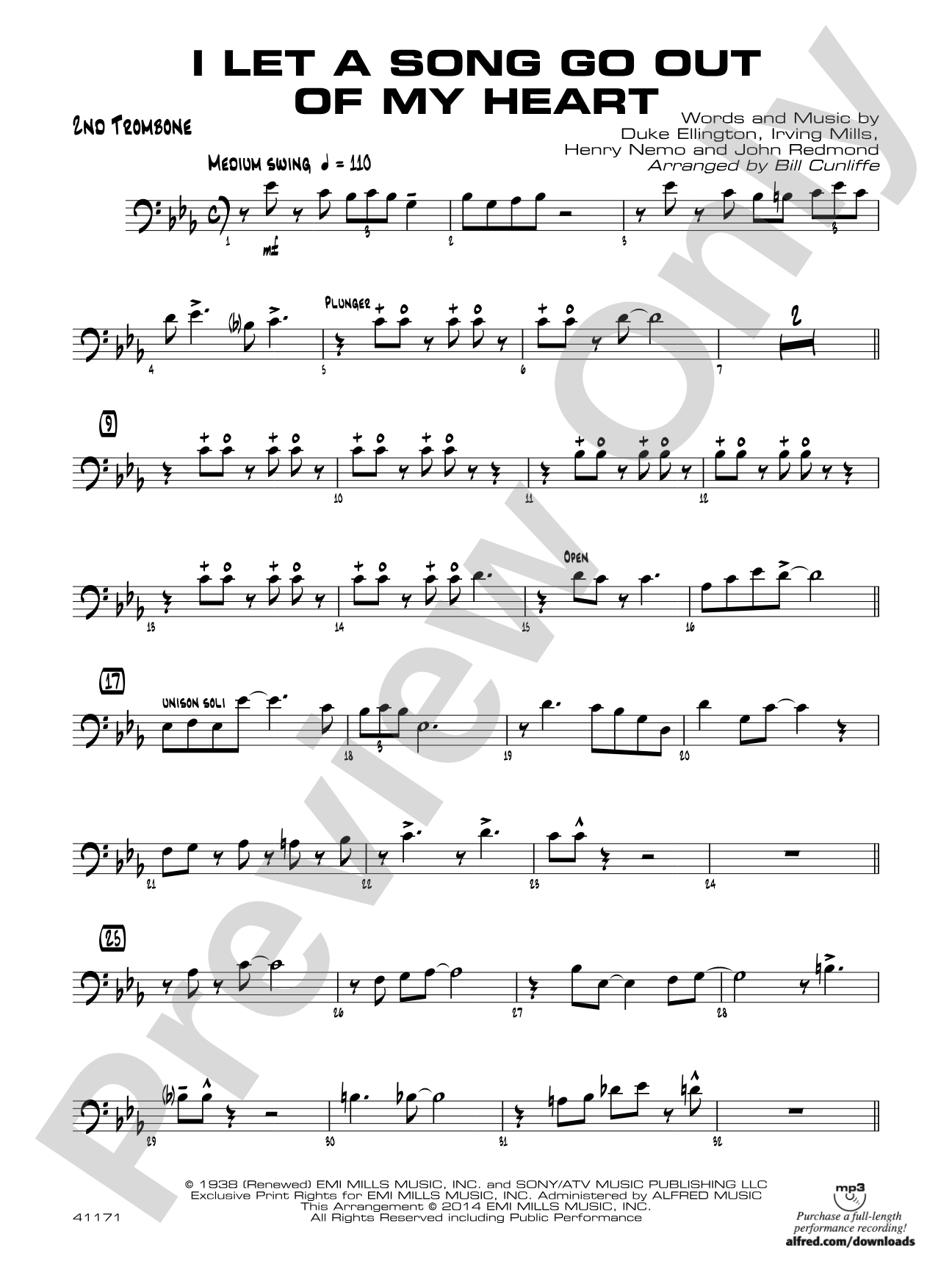 I Let a Song Go Out of My Head: 2nd Trombone