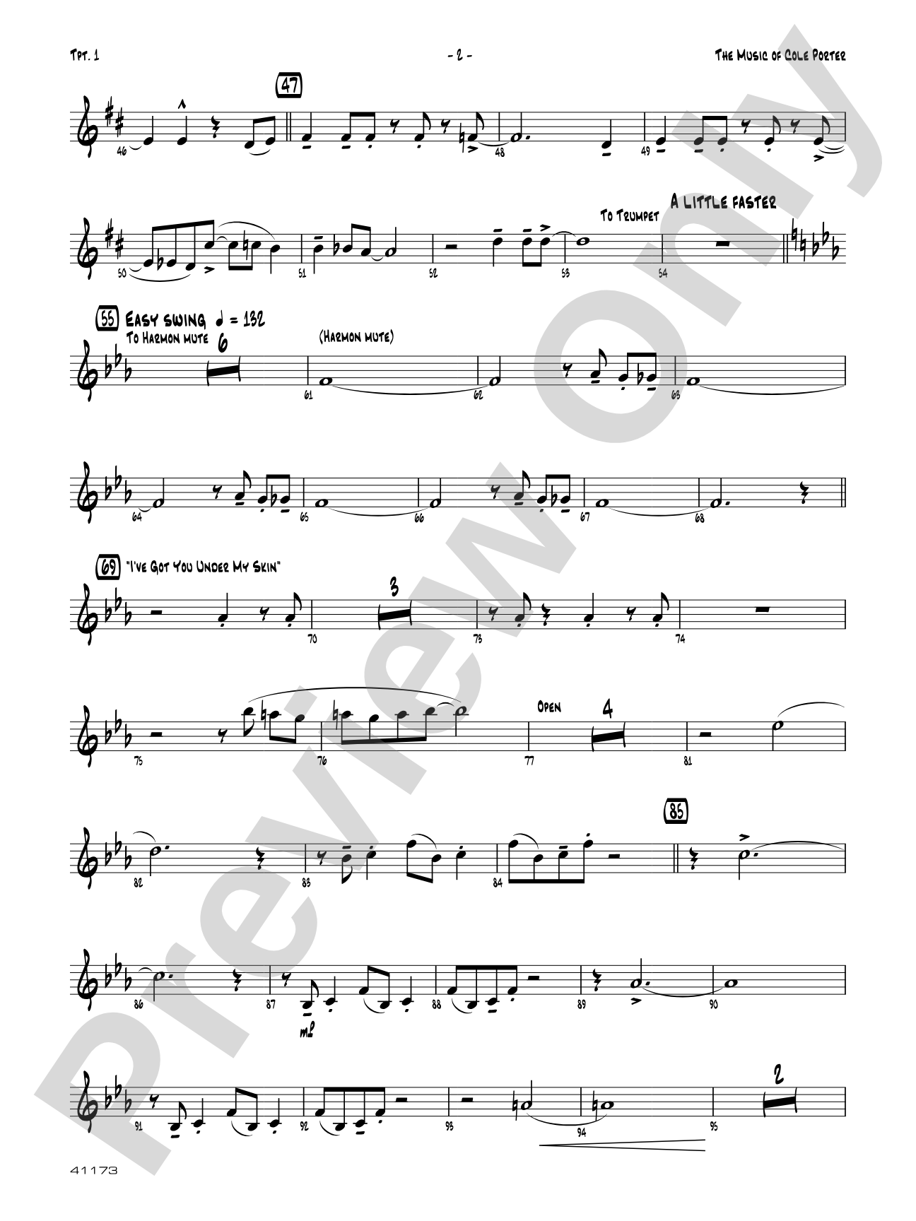 The Music of Cole Porter for Brass Quintet: 1st B-flat Trumpet