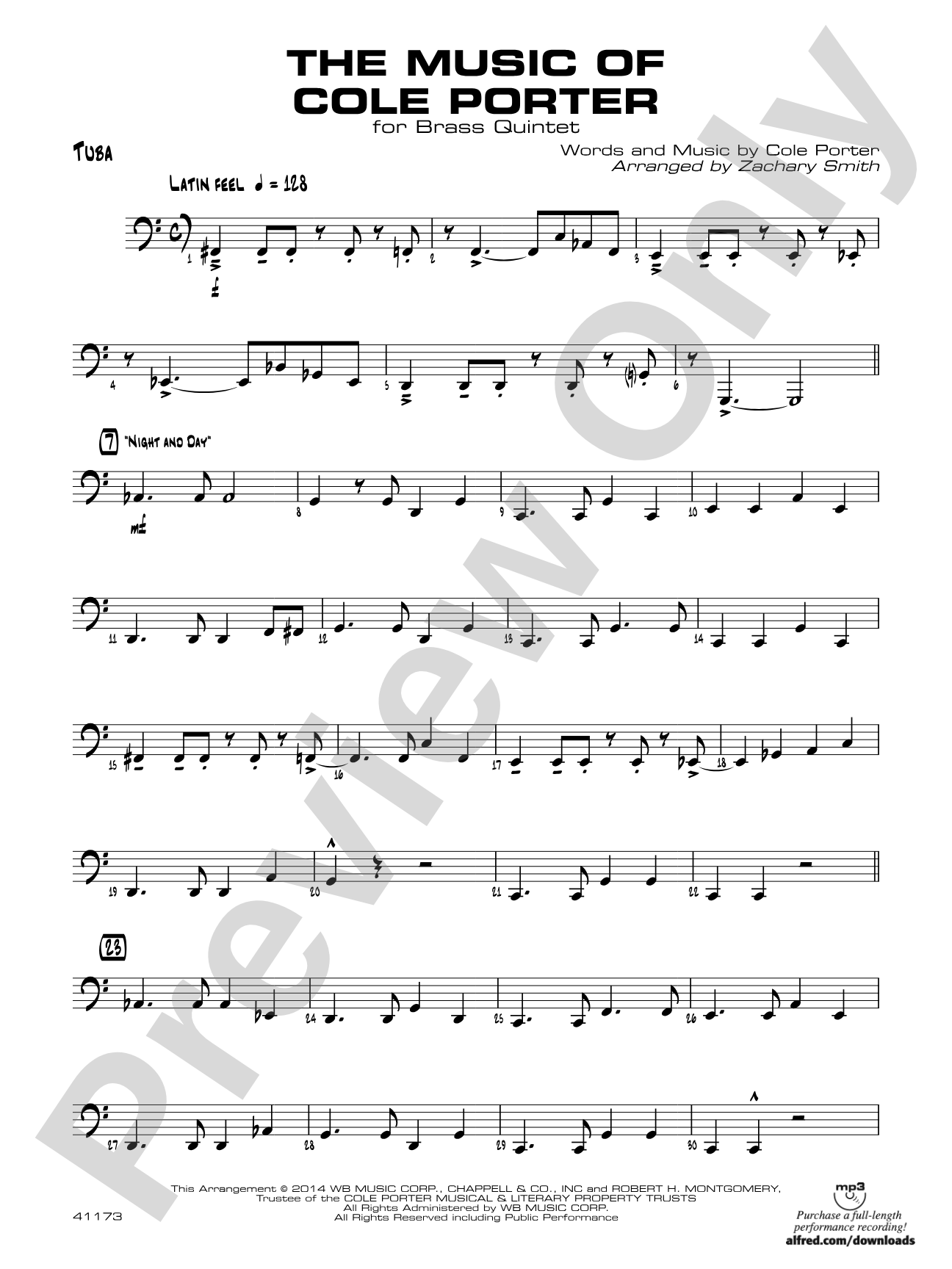 The Music of Cole Porter for Brass Quintet: Tuba