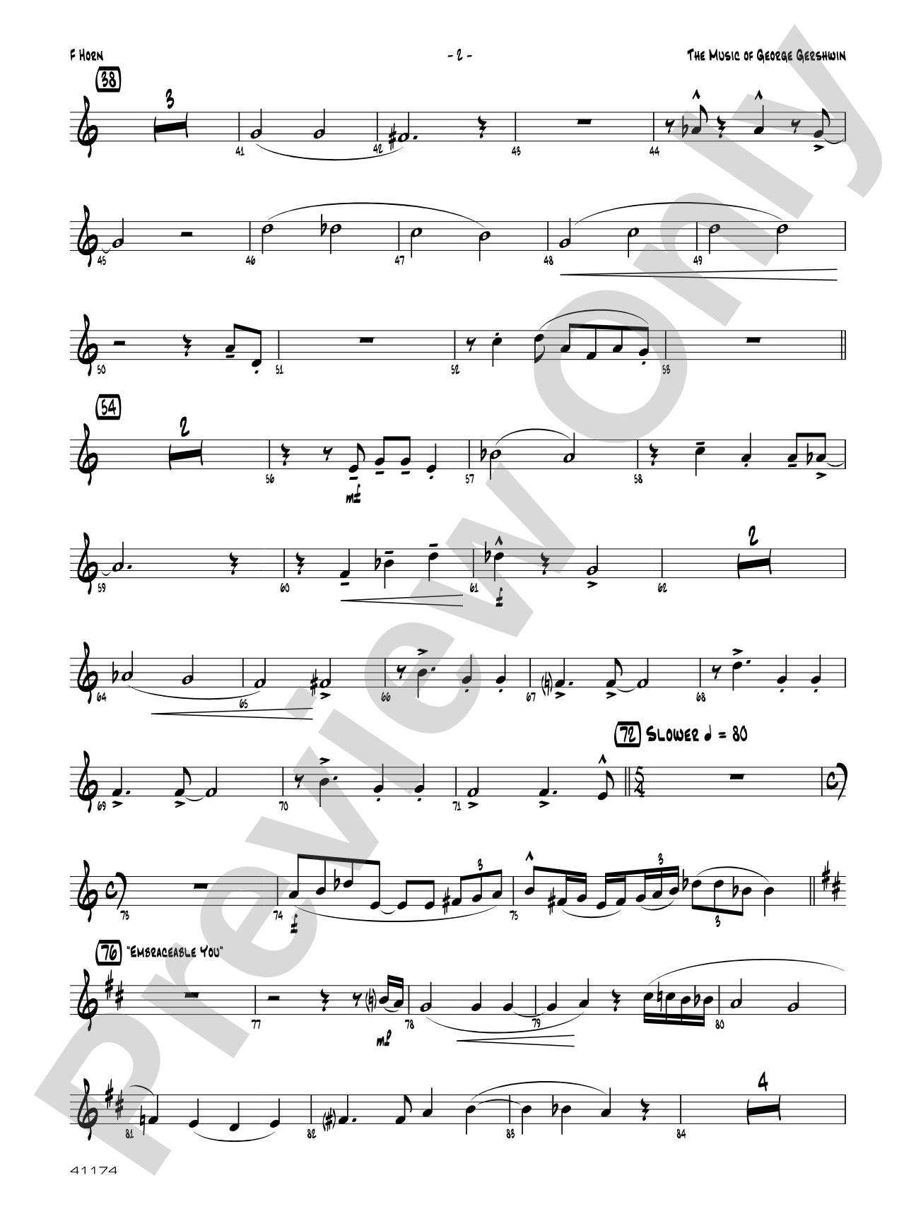 The Music of George Gershwin for Brass Quintet: 1st F Horn