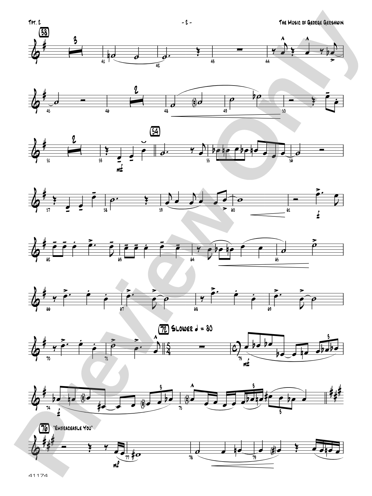 The Music of George Gershwin for Brass Quintet: 2nd B-flat Trumpet